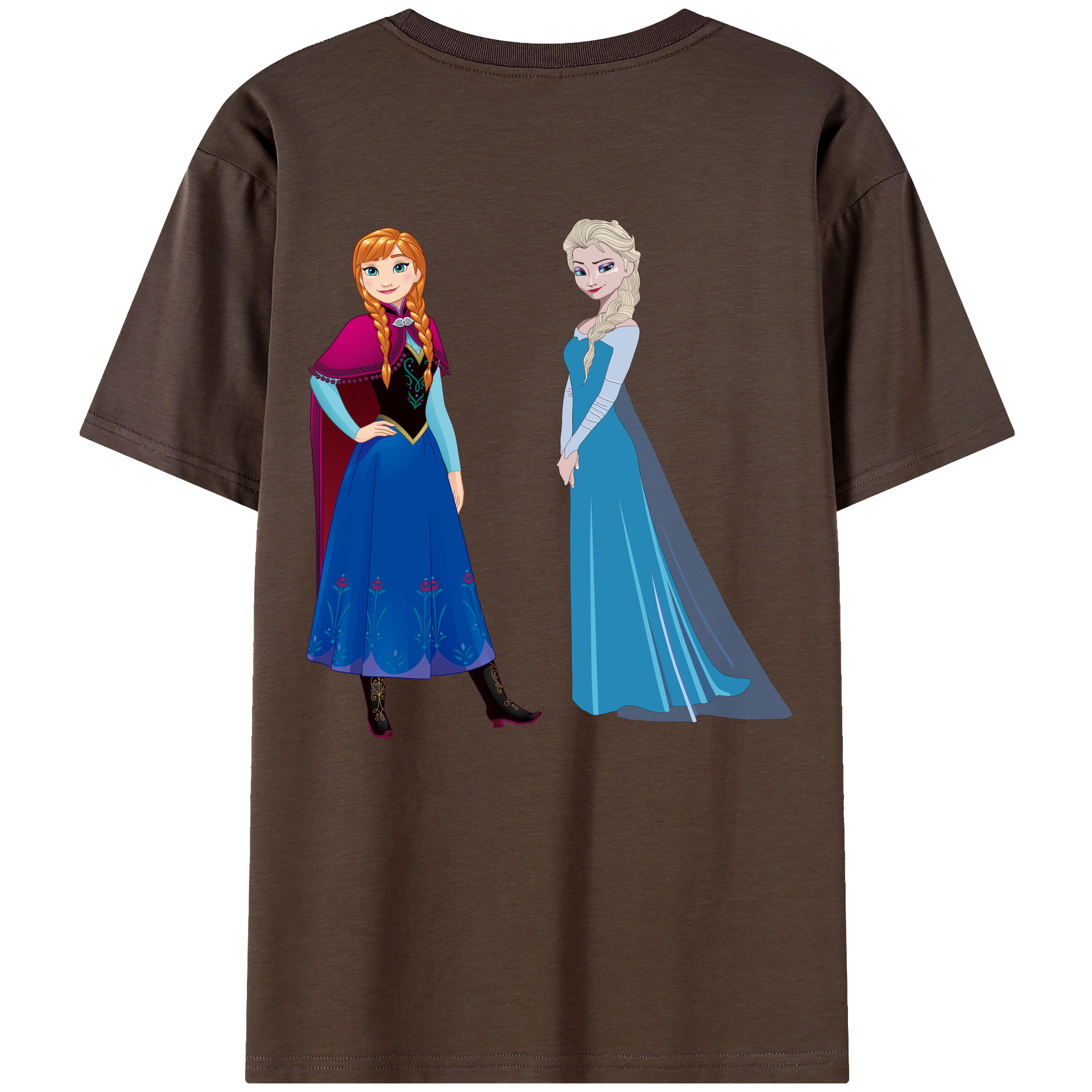 （画像用） アナと雪の女王 アンナ エルサ Frozen Anna Elsa 綿100％半袖Tシャツ（背面プリント）