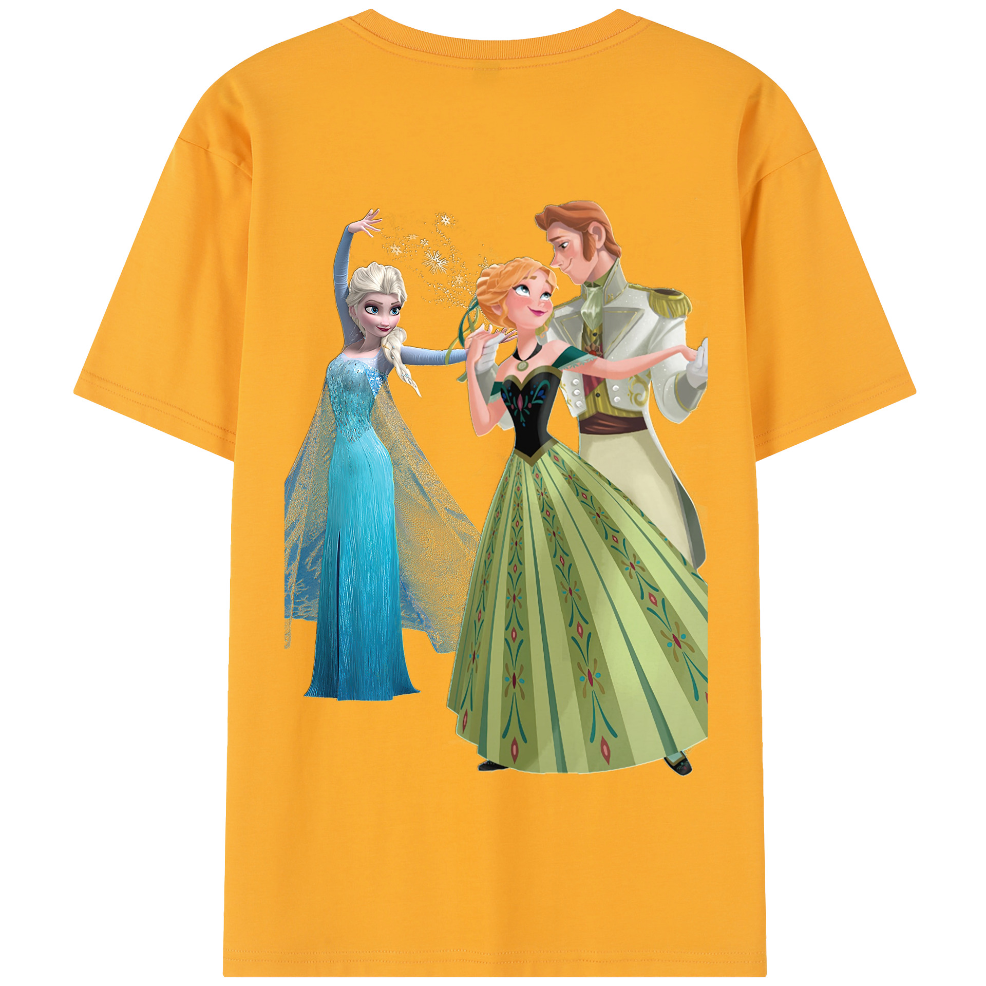（画像用） アナと雪の女王 アンナ エルサ Frozen Anna Elsa 綿100％半袖Tシャツ（背面プリント）