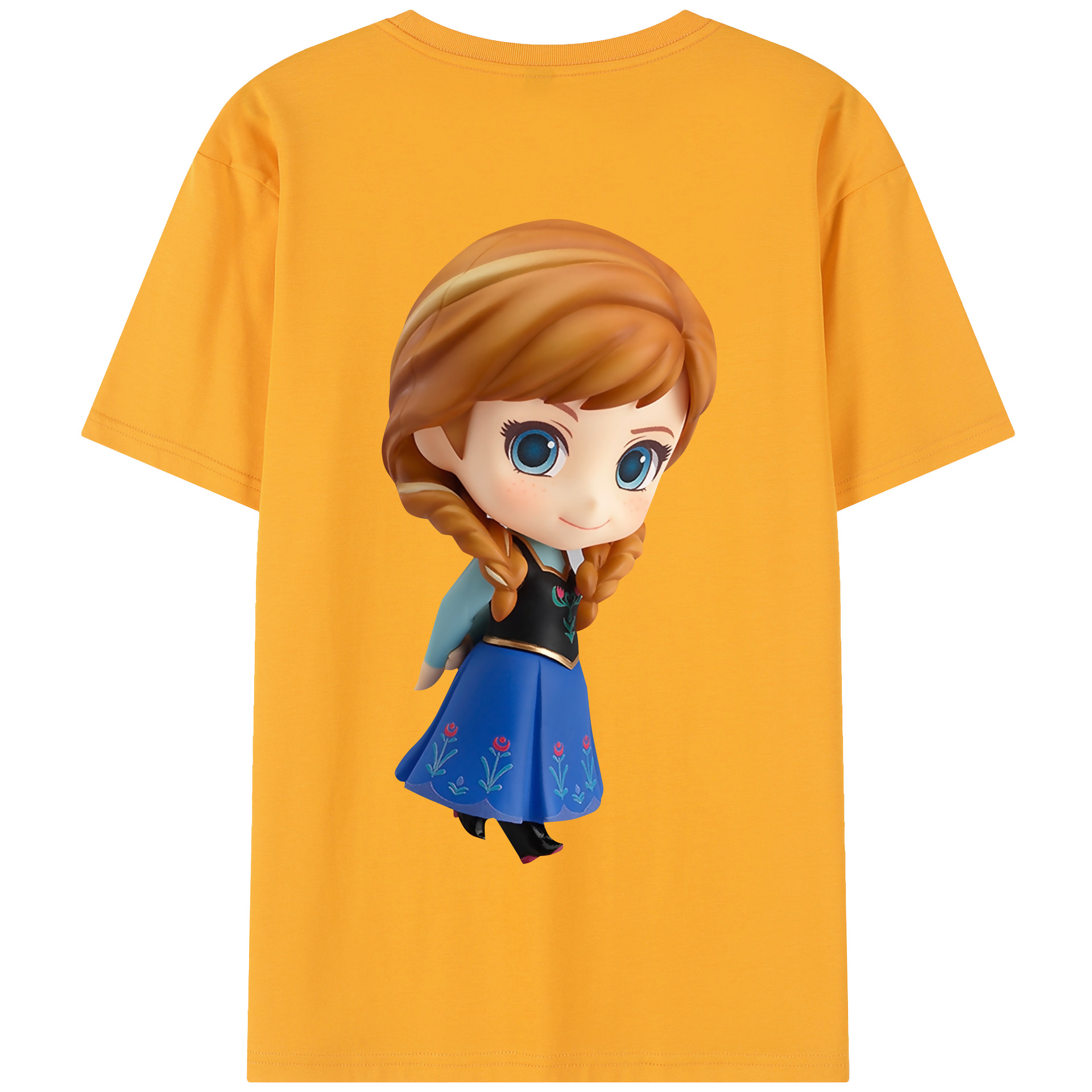 （画像用） アナと雪の女王 アンナ エルサ Frozen Anna Elsa 綿100％半袖Tシャツ（背面プリント）