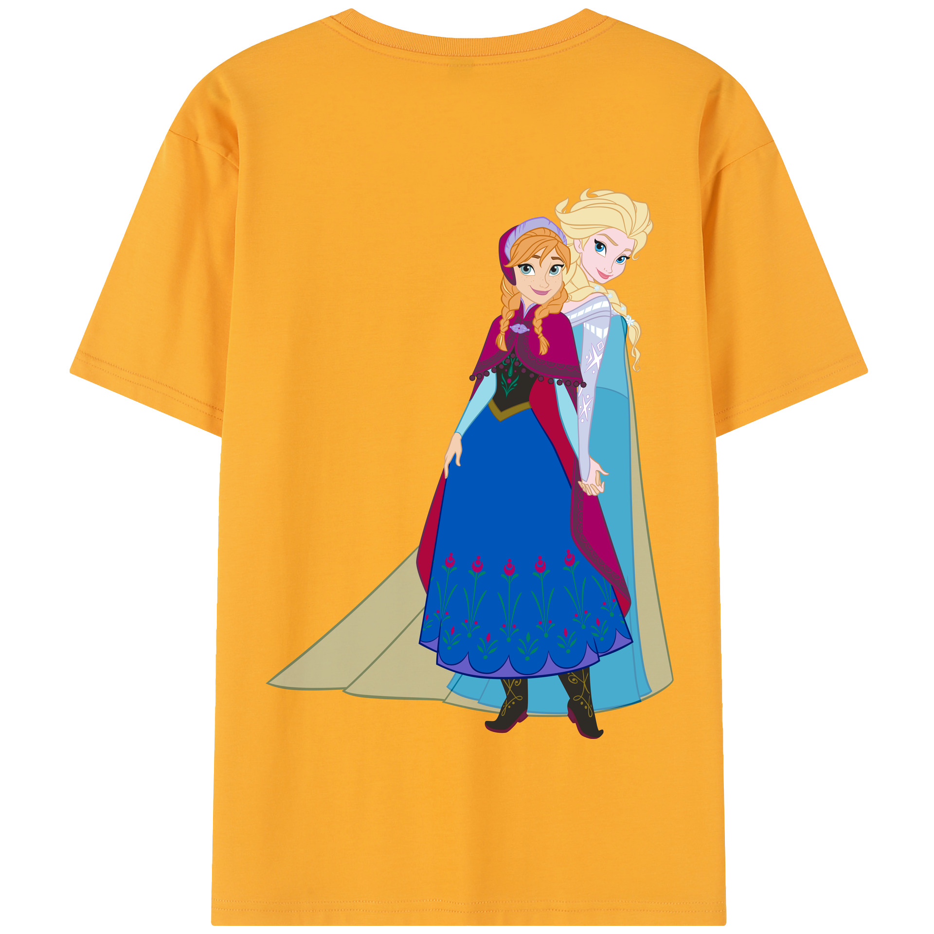 （画像用） アナと雪の女王 アンナ エルサ Frozen Anna Elsa 綿100％半袖Tシャツ（背面プリント）