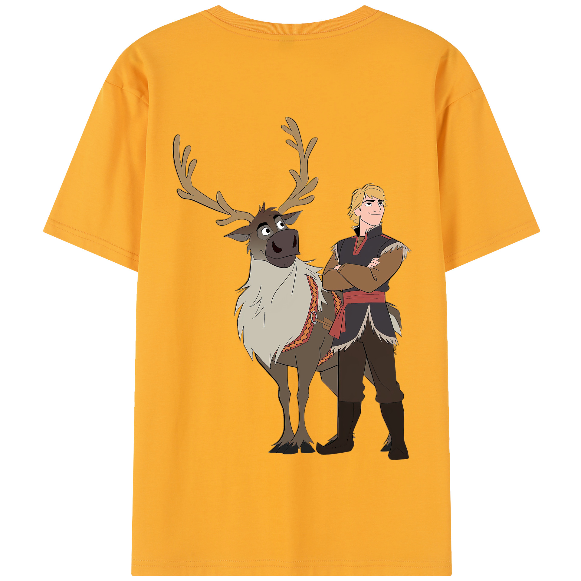 （画像用） アナと雪の女王 アンナ エルサ Frozen Anna Elsa 綿100％半袖Tシャツ（背面プリント）