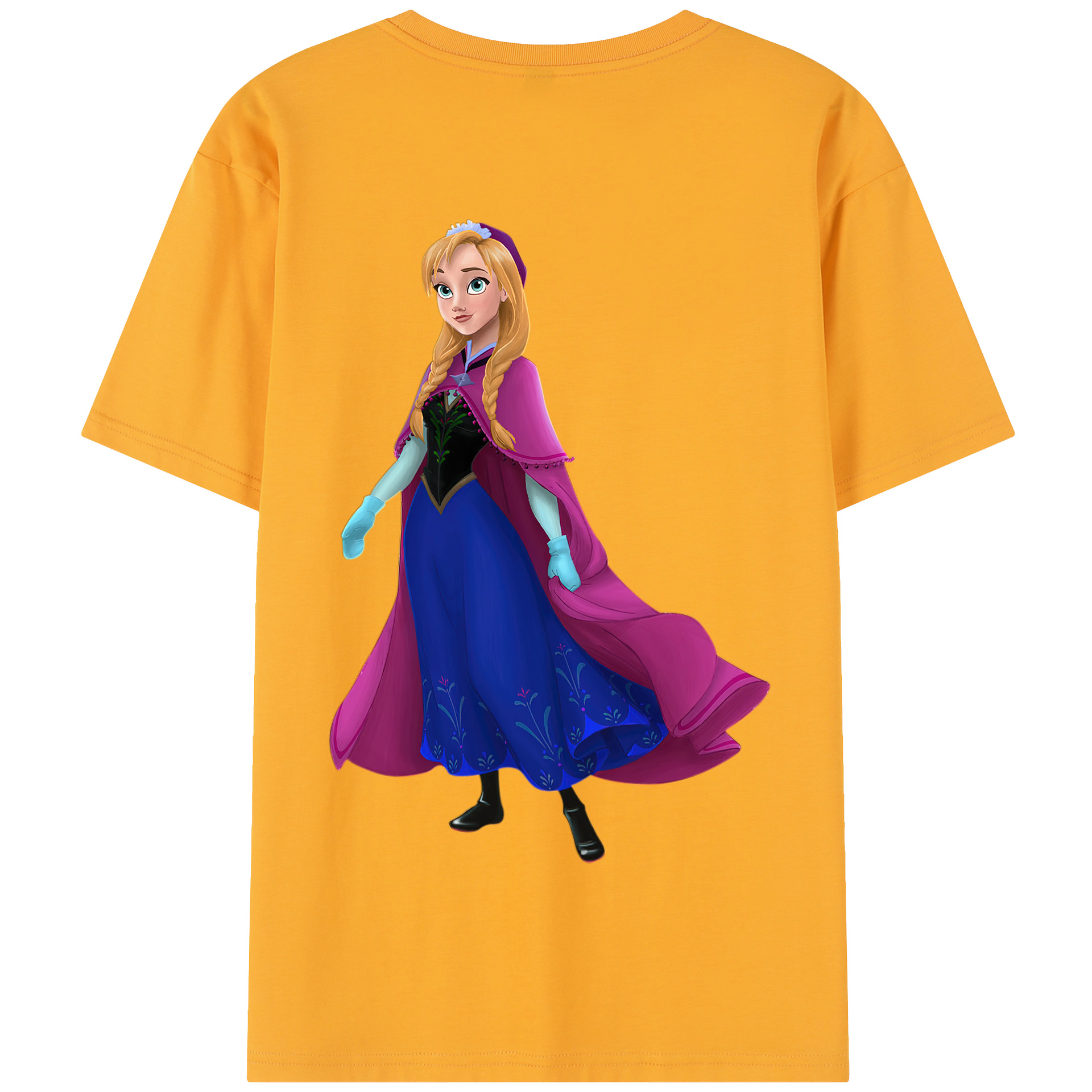 （画像用） アナと雪の女王 アンナ エルサ Frozen Anna Elsa 綿100％半袖Tシャツ（背面プリント）
