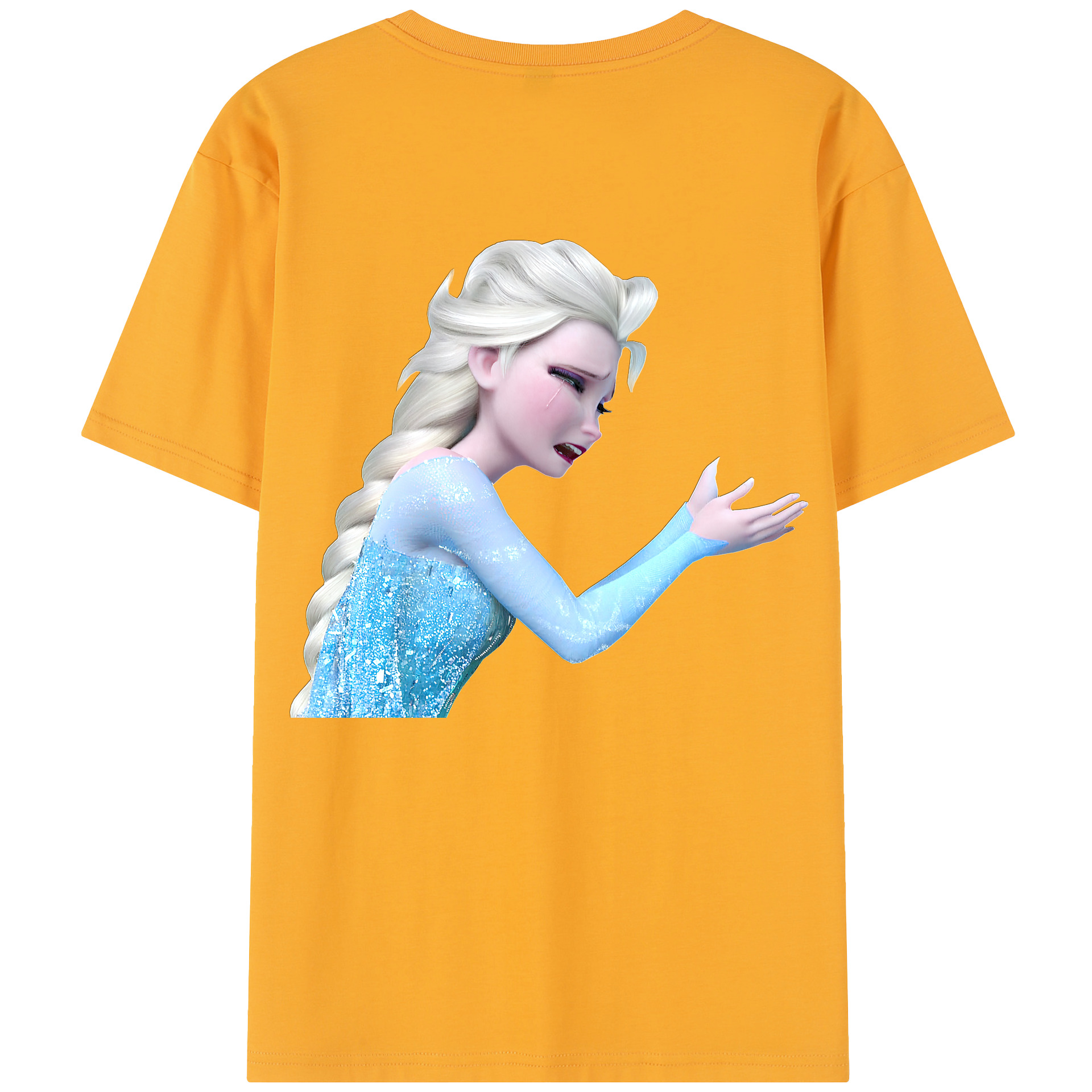 （画像用） アナと雪の女王 アンナ エルサ Frozen Anna Elsa 綿100％半袖Tシャツ（背面プリント）