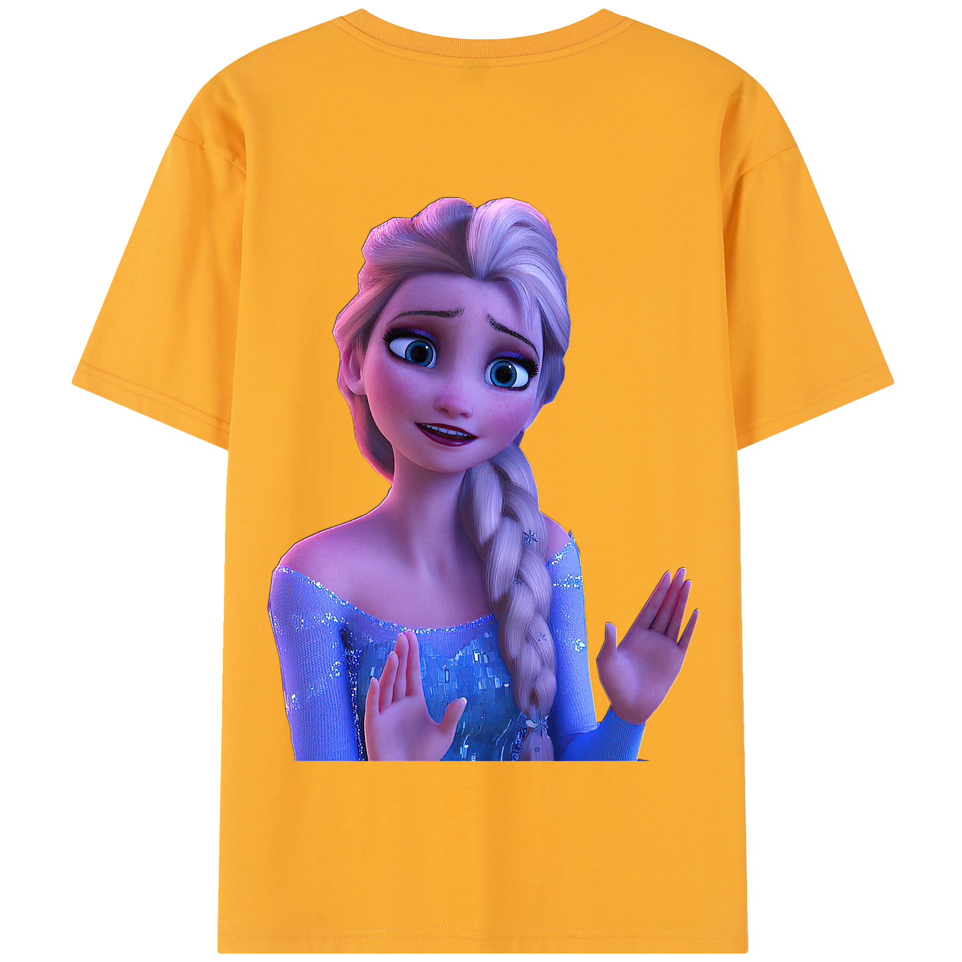 （画像用） アナと雪の女王 アンナ エルサ Frozen Anna Elsa 綿100％半袖Tシャツ（背面プリント）