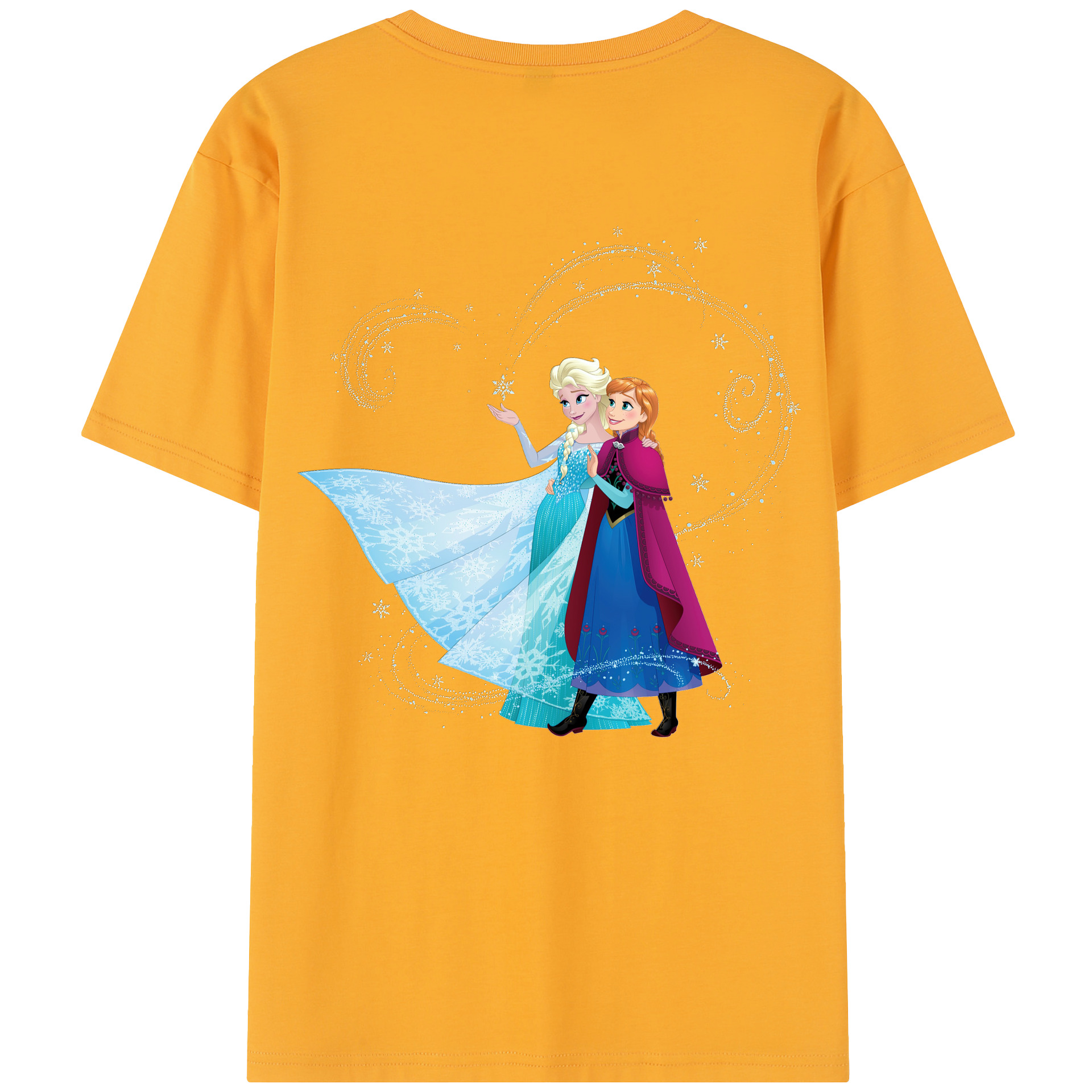 （画像用） アナと雪の女王 アンナ エルサ Frozen Anna Elsa 綿100％半袖Tシャツ（背面プリント）