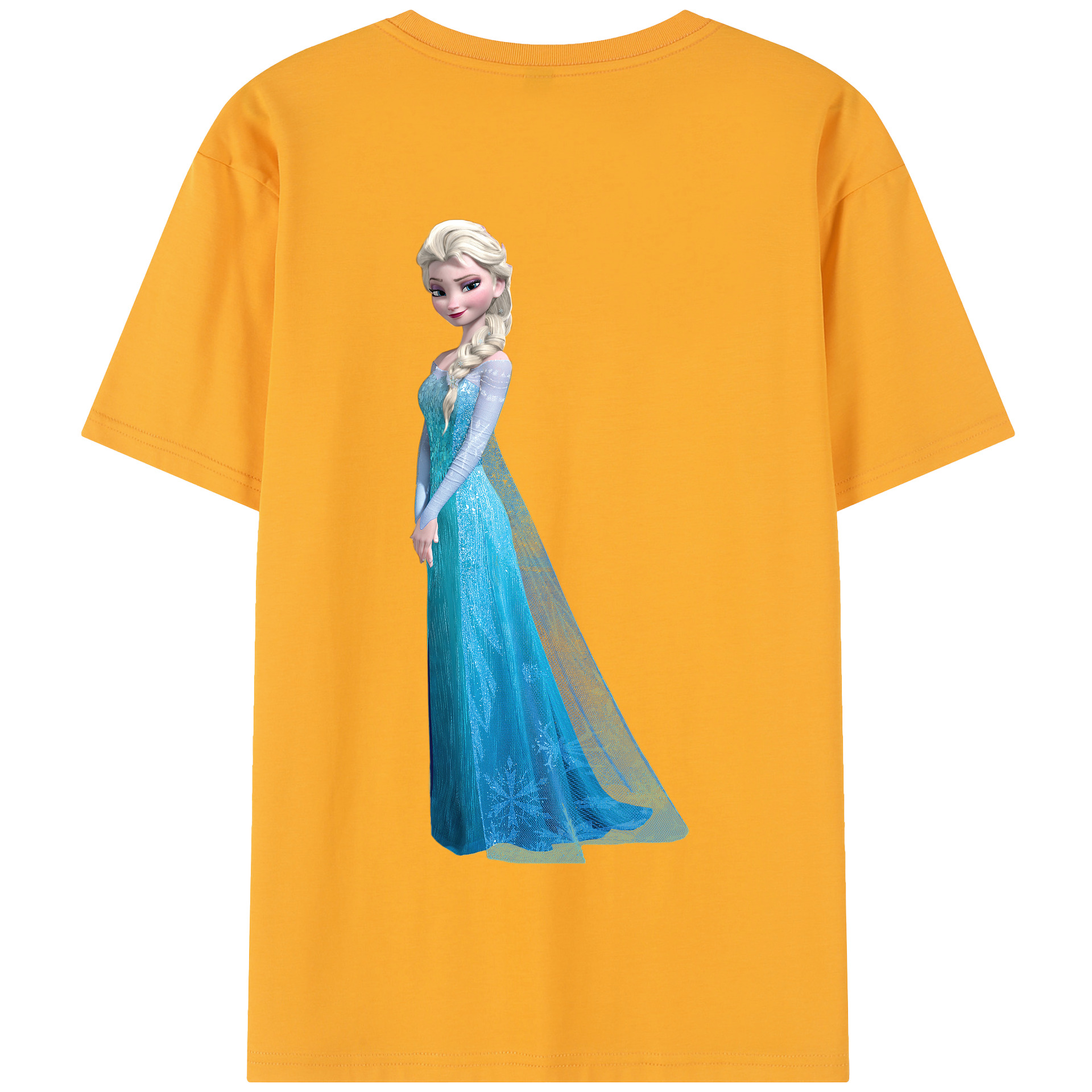 （画像用） アナと雪の女王 アンナ エルサ Frozen Anna Elsa 綿100％半袖Tシャツ（背面プリント）