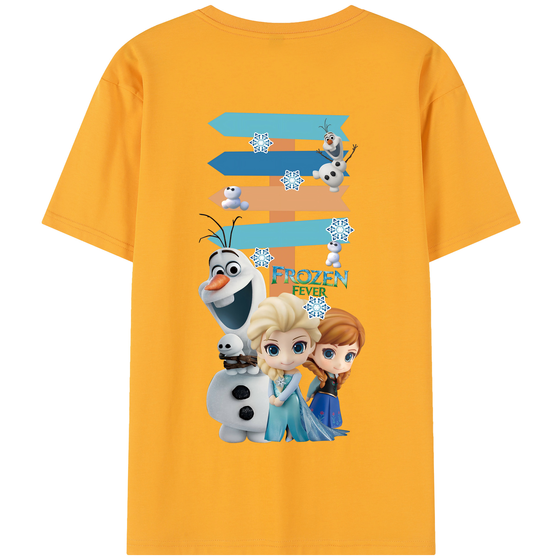 （画像用） アナと雪の女王 アンナ エルサ Frozen Anna Elsa 綿100％半袖Tシャツ（背面プリント）