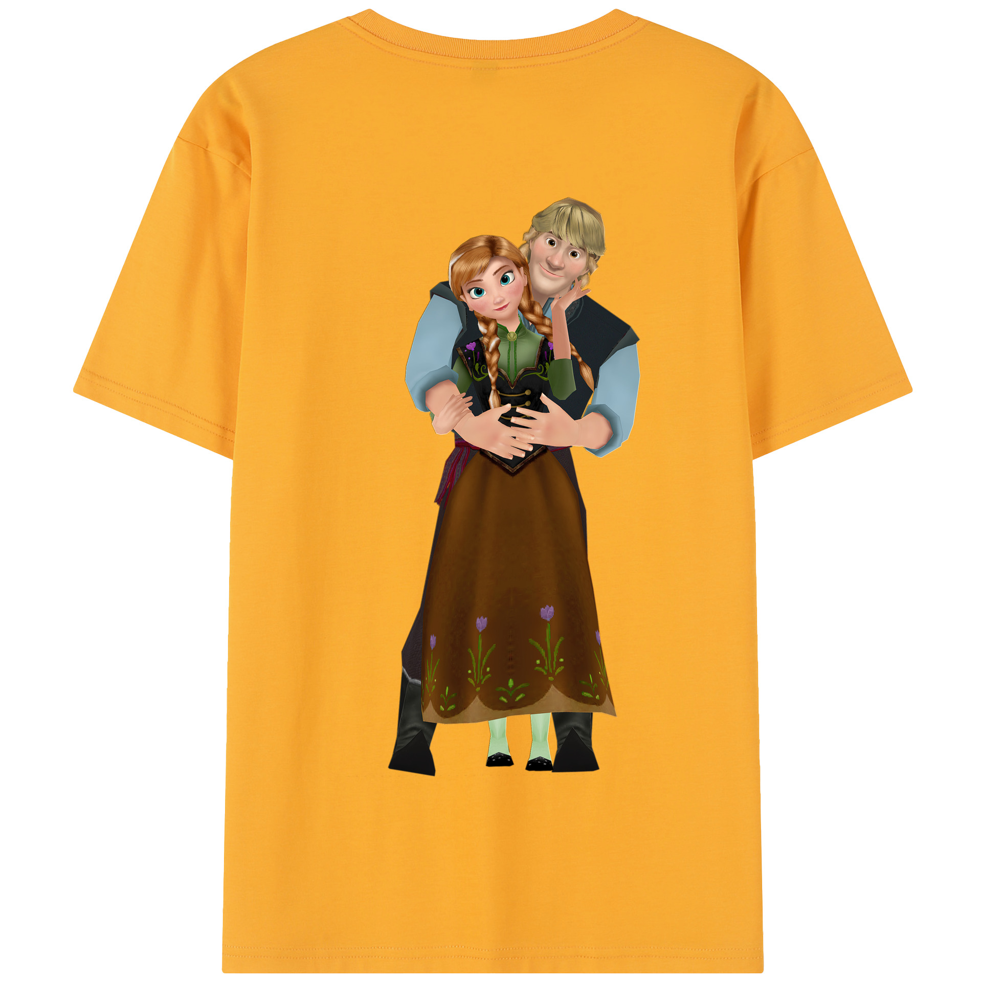 （画像用） アナと雪の女王 アンナ エルサ Frozen Anna Elsa 綿100％半袖Tシャツ（背面プリント）