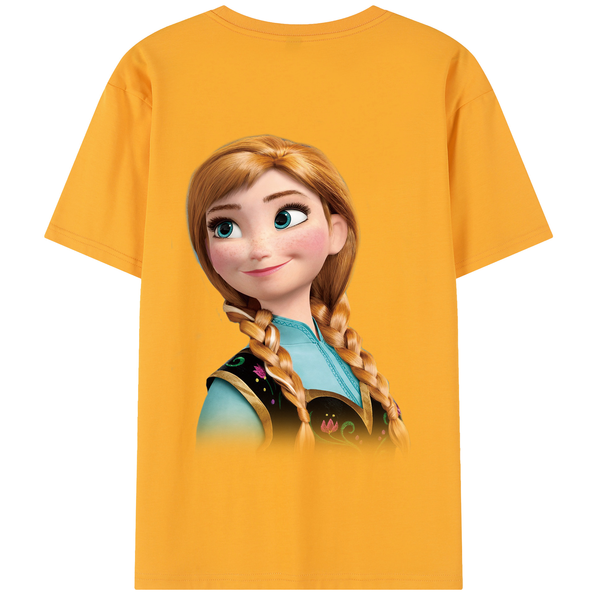 （画像用） アナと雪の女王 アンナ エルサ Frozen Anna Elsa 綿100％半袖Tシャツ（背面プリント）