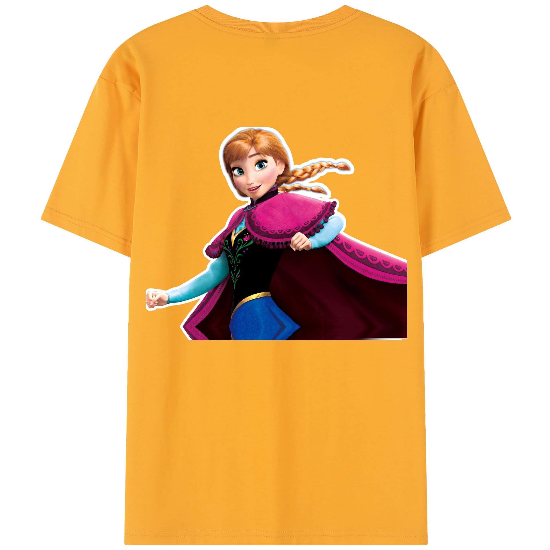 （画像用） アナと雪の女王 アンナ エルサ Frozen Anna Elsa 綿100％半袖Tシャツ（背面プリント）