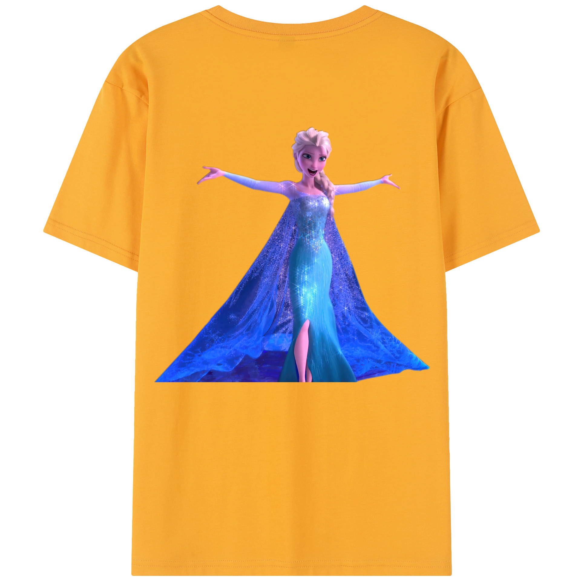 （画像用） アナと雪の女王 アンナ エルサ Frozen Anna Elsa 綿100％半袖Tシャツ（背面プリント）