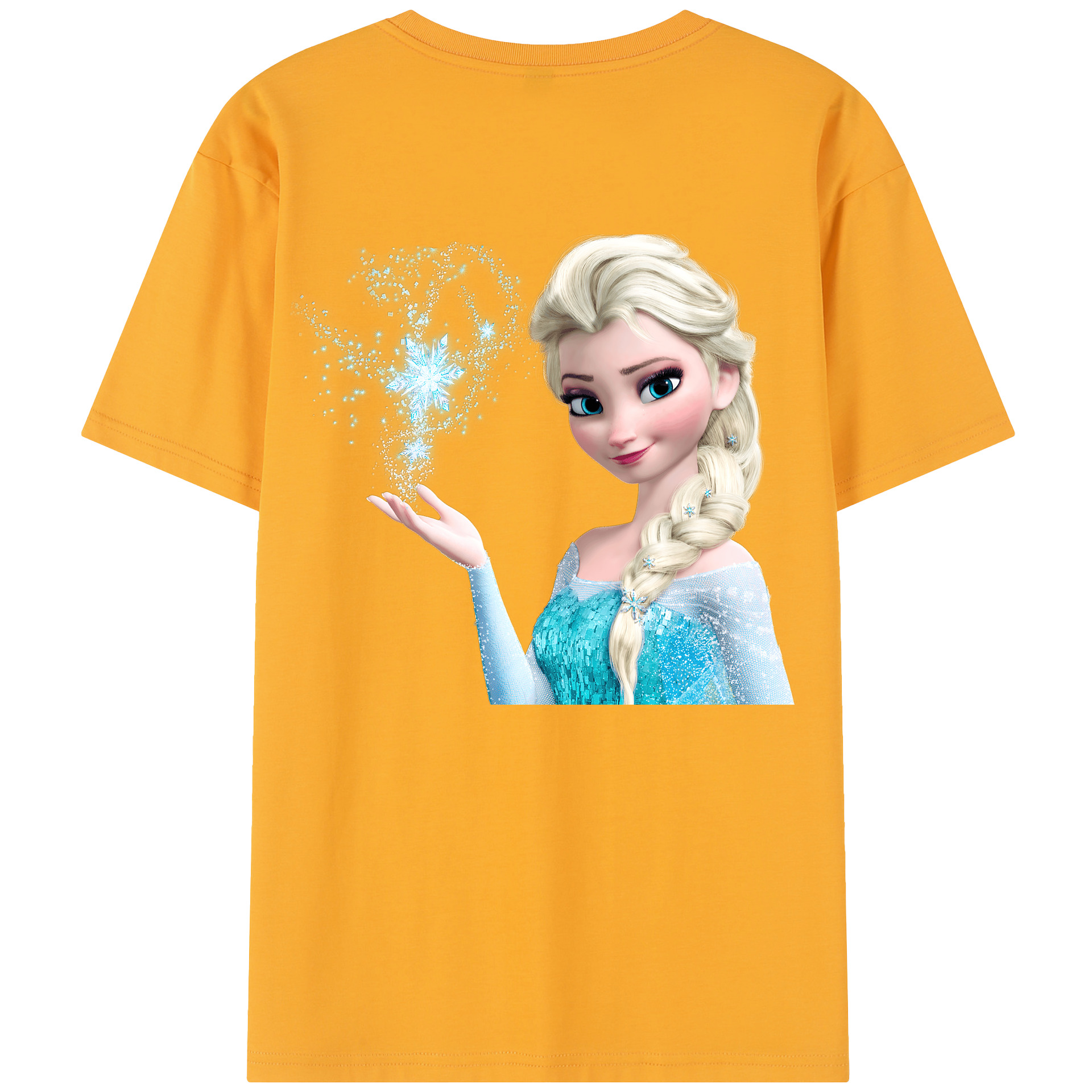 （画像用） アナと雪の女王 アンナ エルサ Frozen Anna Elsa 綿100％半袖Tシャツ（背面プリント）