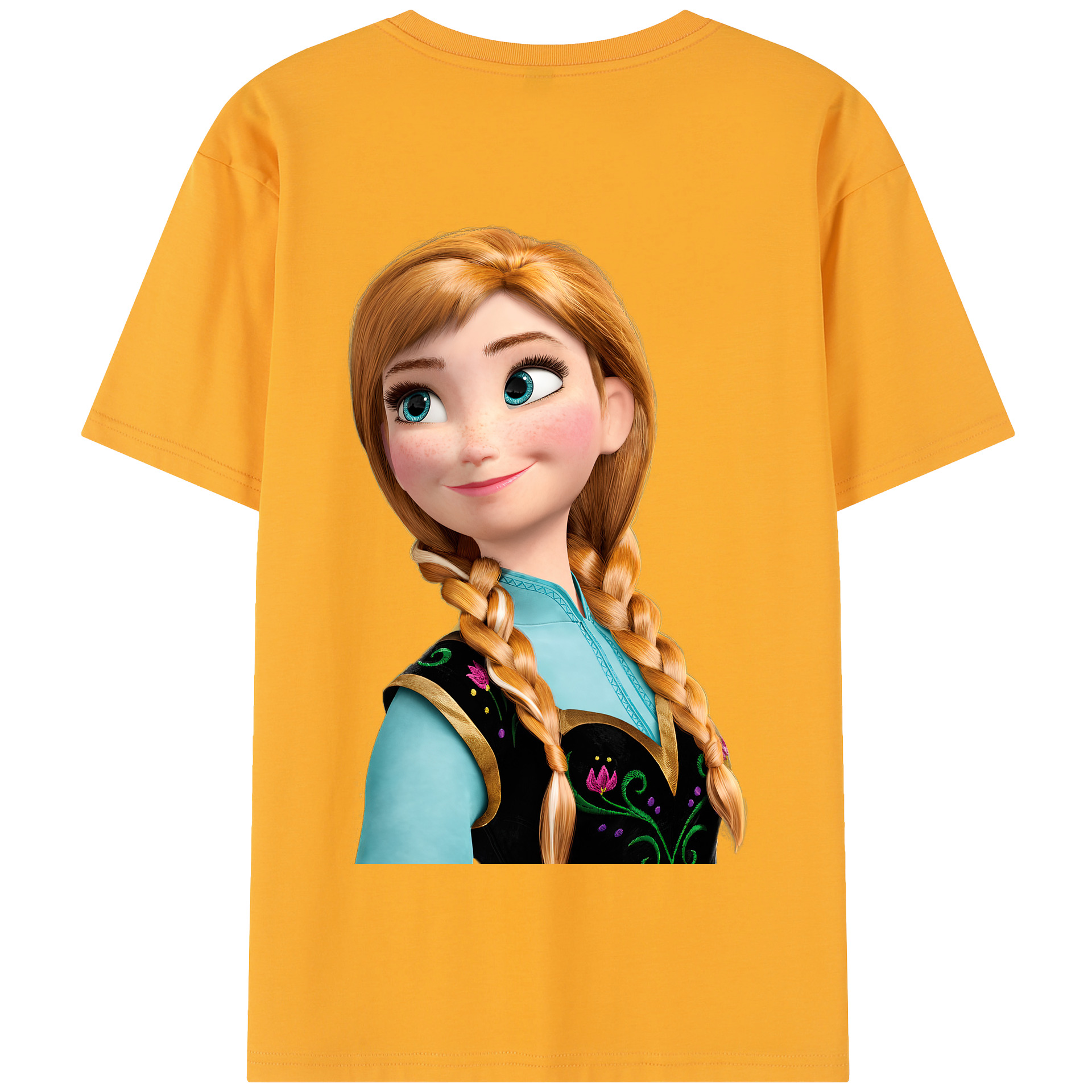 （画像用） アナと雪の女王 アンナ エルサ Frozen Anna Elsa 綿100％半袖Tシャツ（背面プリント）