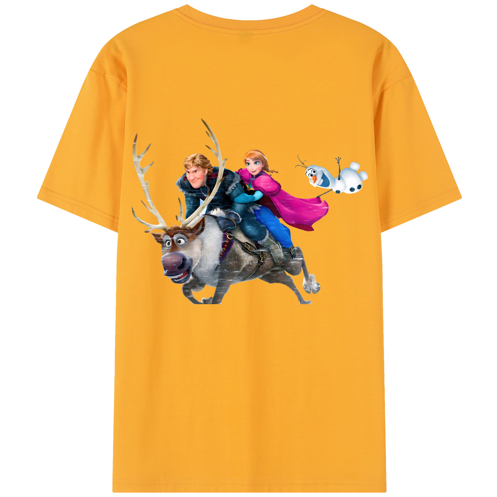 （画像用） アナと雪の女王 アンナ エルサ Frozen Anna Elsa 綿100％半袖Tシャツ（背面プリント）