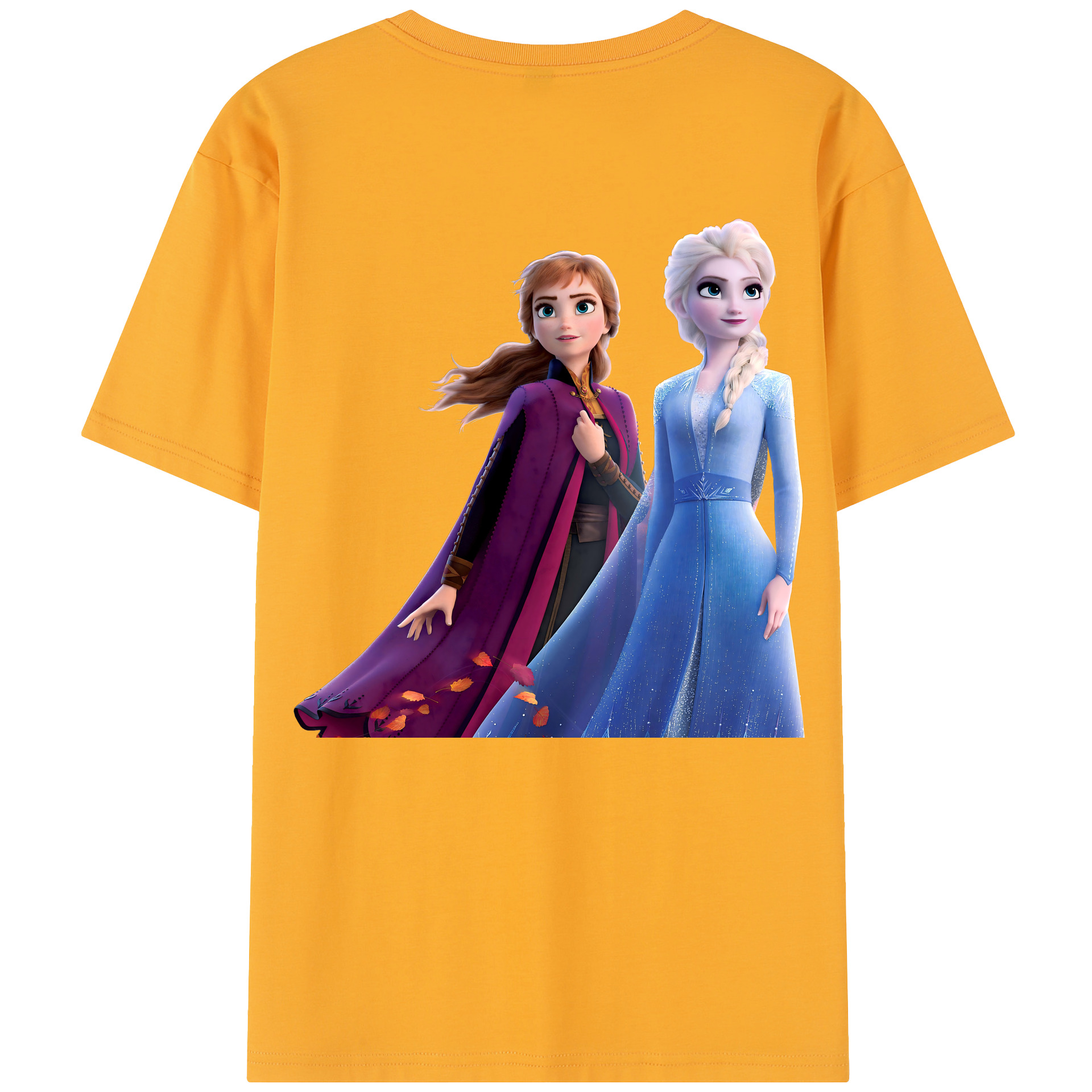 （画像用） アナと雪の女王 アンナ エルサ Frozen Anna Elsa 綿100％半袖Tシャツ（背面プリント）