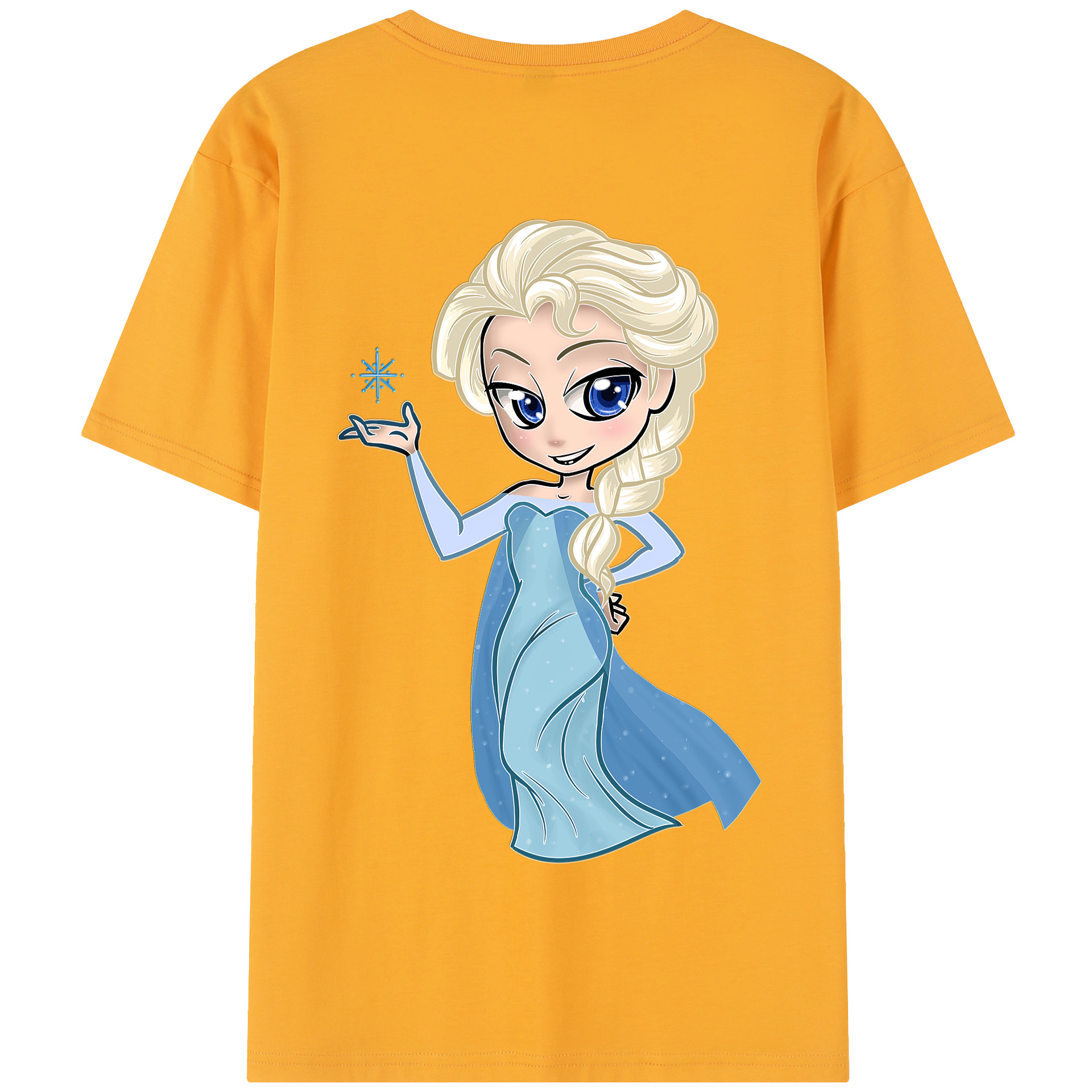 （画像用） アナと雪の女王 アンナ エルサ Frozen Anna Elsa 綿100％半袖Tシャツ（背面プリント）