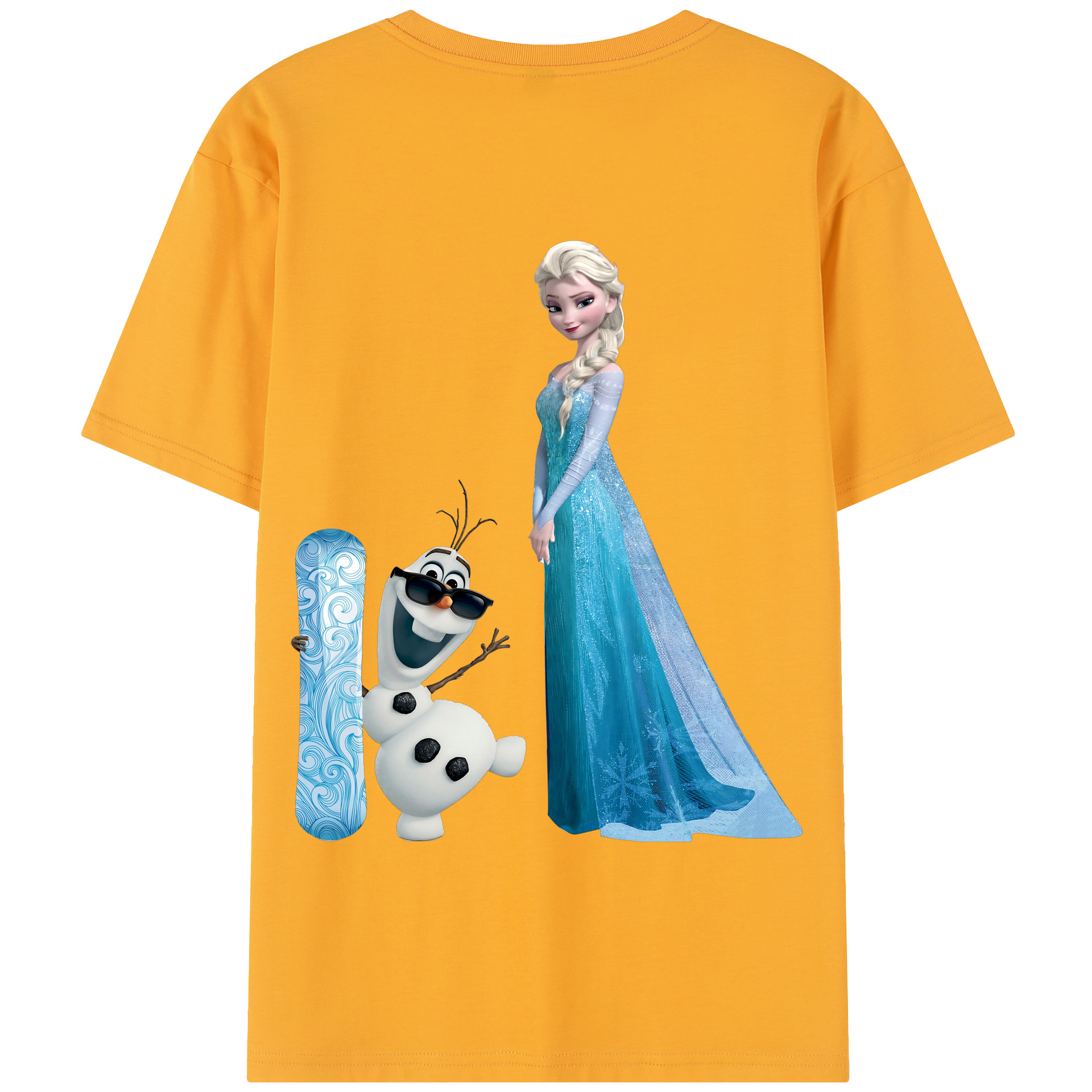 （画像用） アナと雪の女王 アンナ エルサ Frozen Anna Elsa 綿100％半袖Tシャツ（背面プリント）