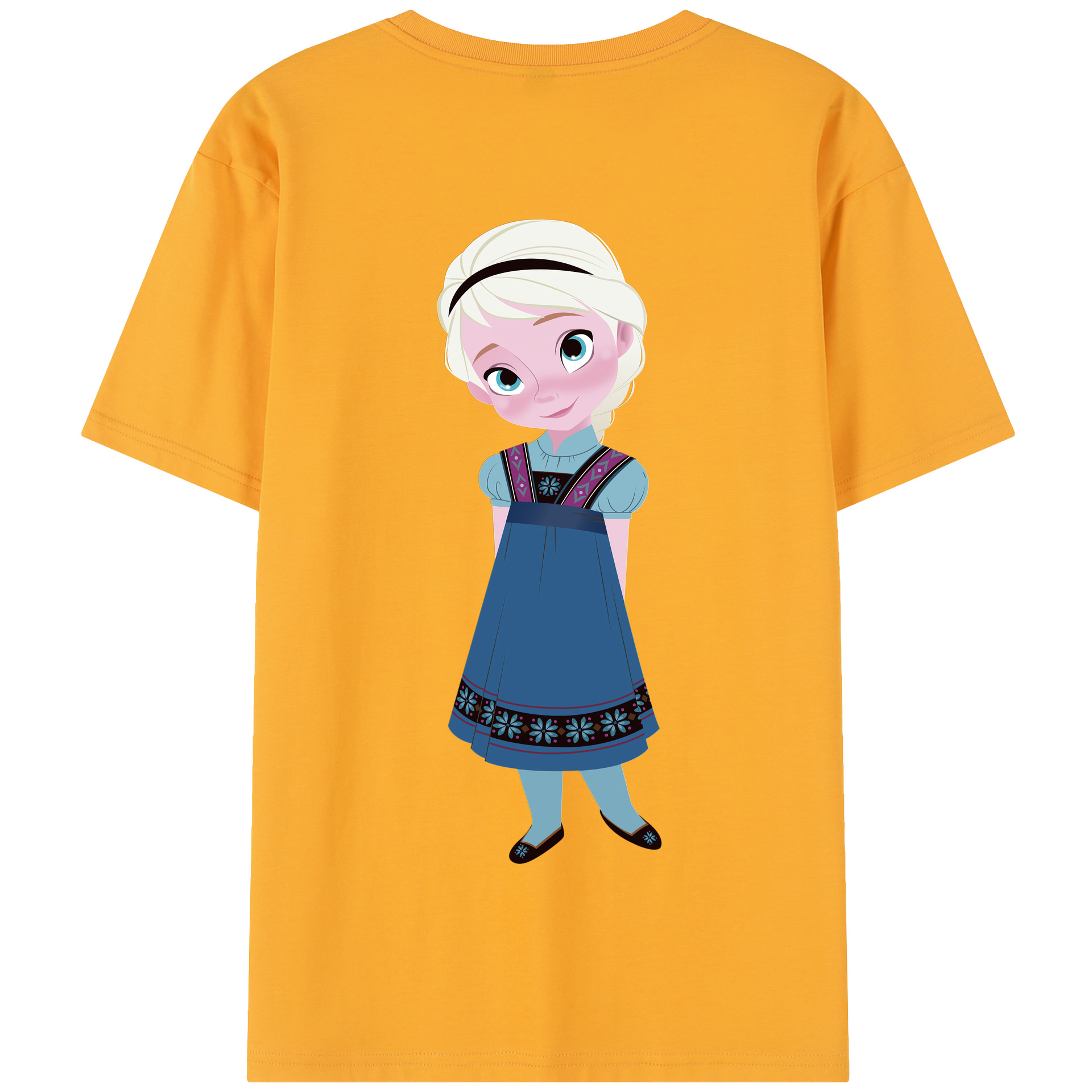 （画像用） アナと雪の女王 アンナ エルサ Frozen Anna Elsa 綿100％半袖Tシャツ（背面プリント）