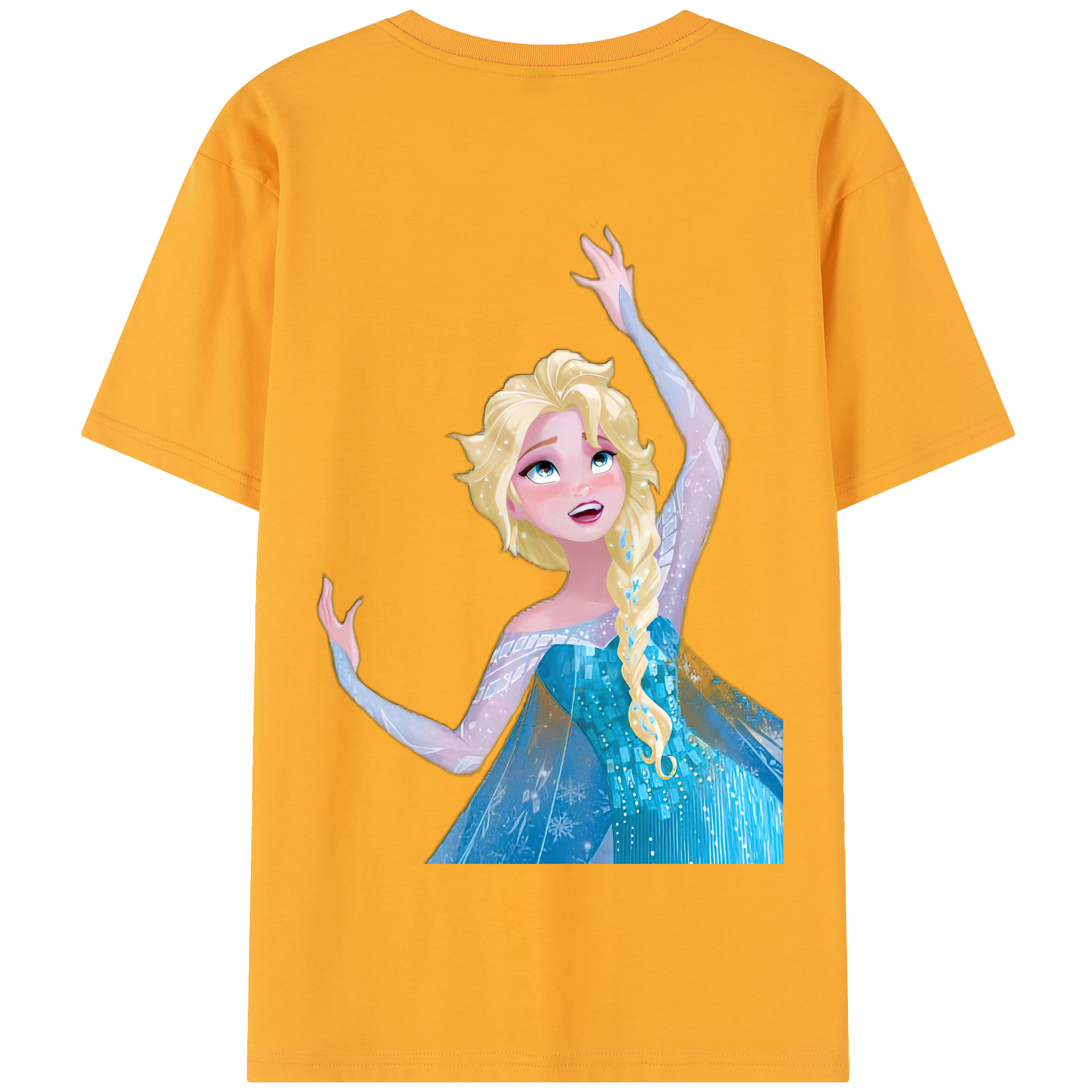 （画像用） アナと雪の女王 アンナ エルサ Frozen Anna Elsa 綿100％半袖Tシャツ（背面プリント）