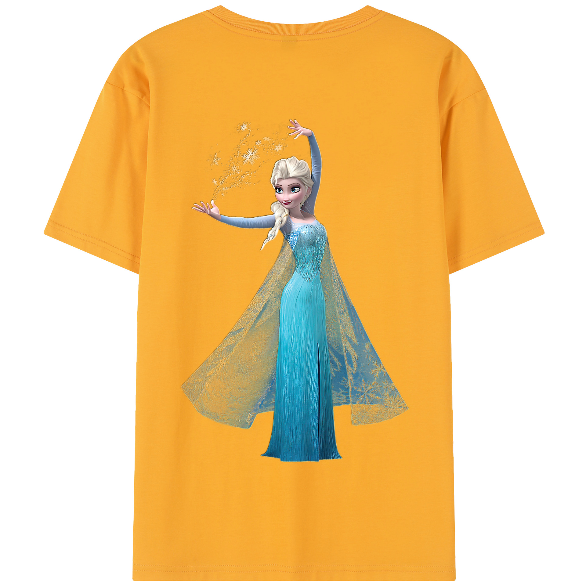 （画像用） アナと雪の女王 アンナ エルサ Frozen Anna Elsa 綿100％半袖Tシャツ（背面プリント）