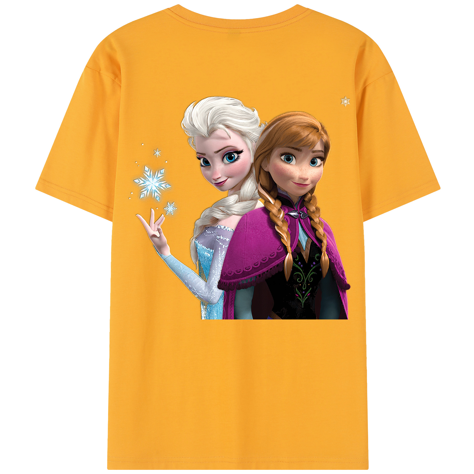 （画像用） アナと雪の女王 アンナ エルサ Frozen Anna Elsa 綿100％半袖Tシャツ（背面プリント）