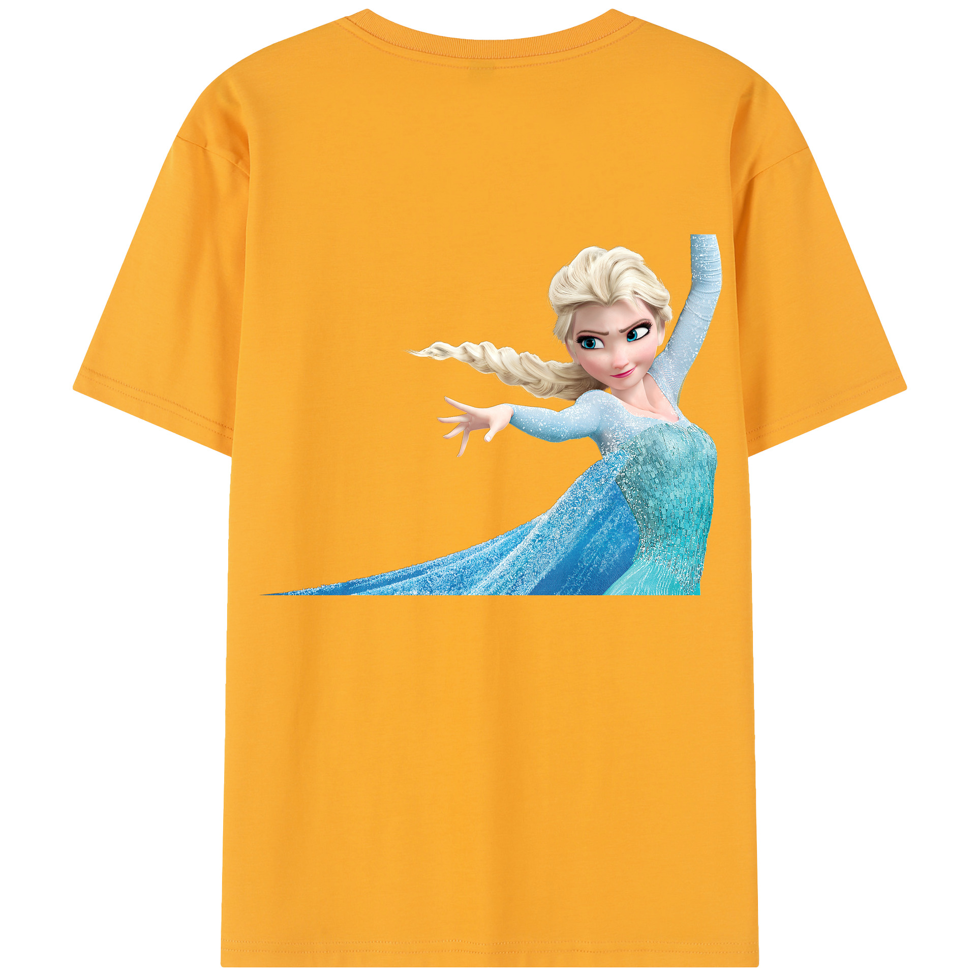 （画像用） アナと雪の女王 アンナ エルサ Frozen Anna Elsa 綿100％半袖Tシャツ（背面プリント）
