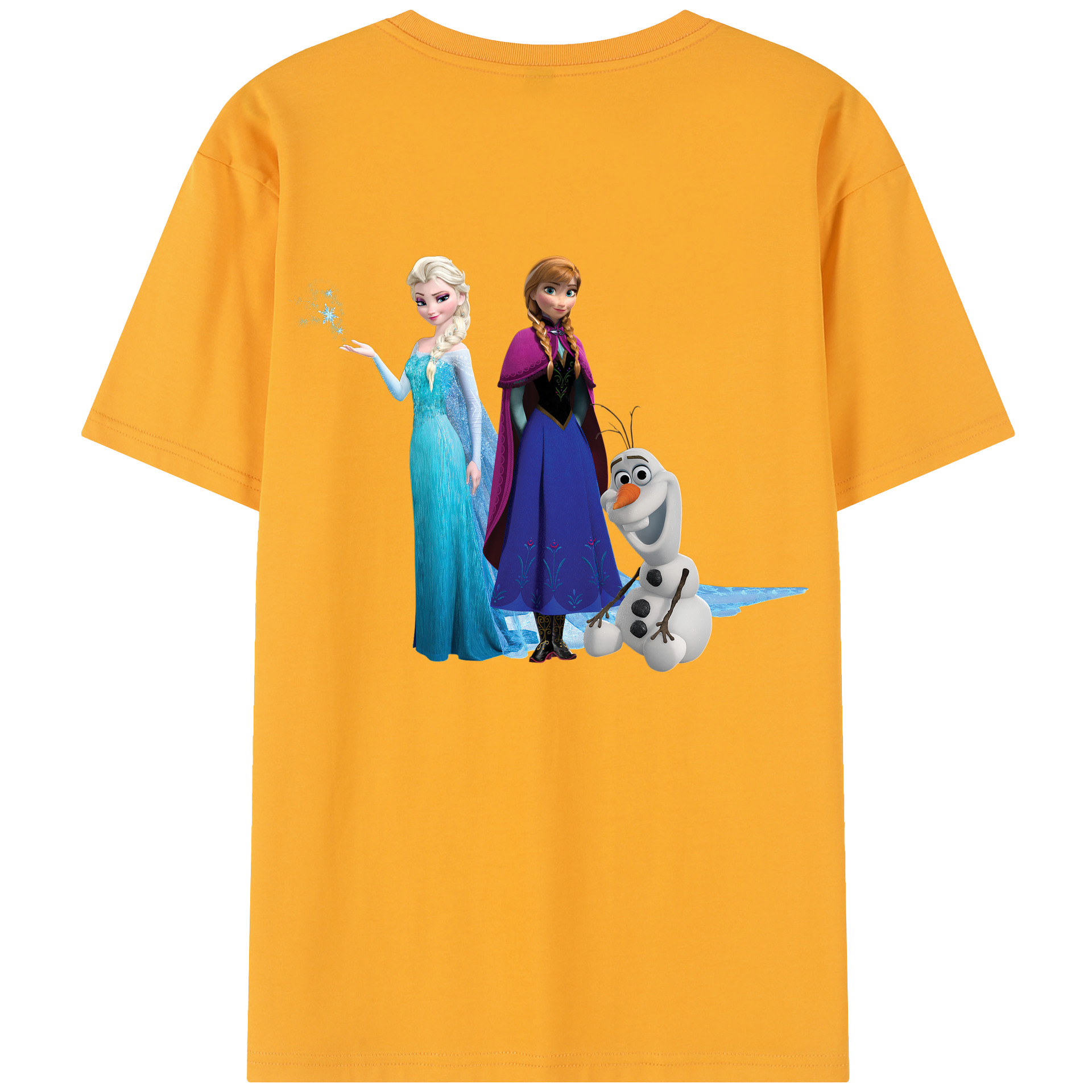 （画像用） アナと雪の女王 アンナ エルサ Frozen Anna Elsa 綿100％半袖Tシャツ（背面プリント）