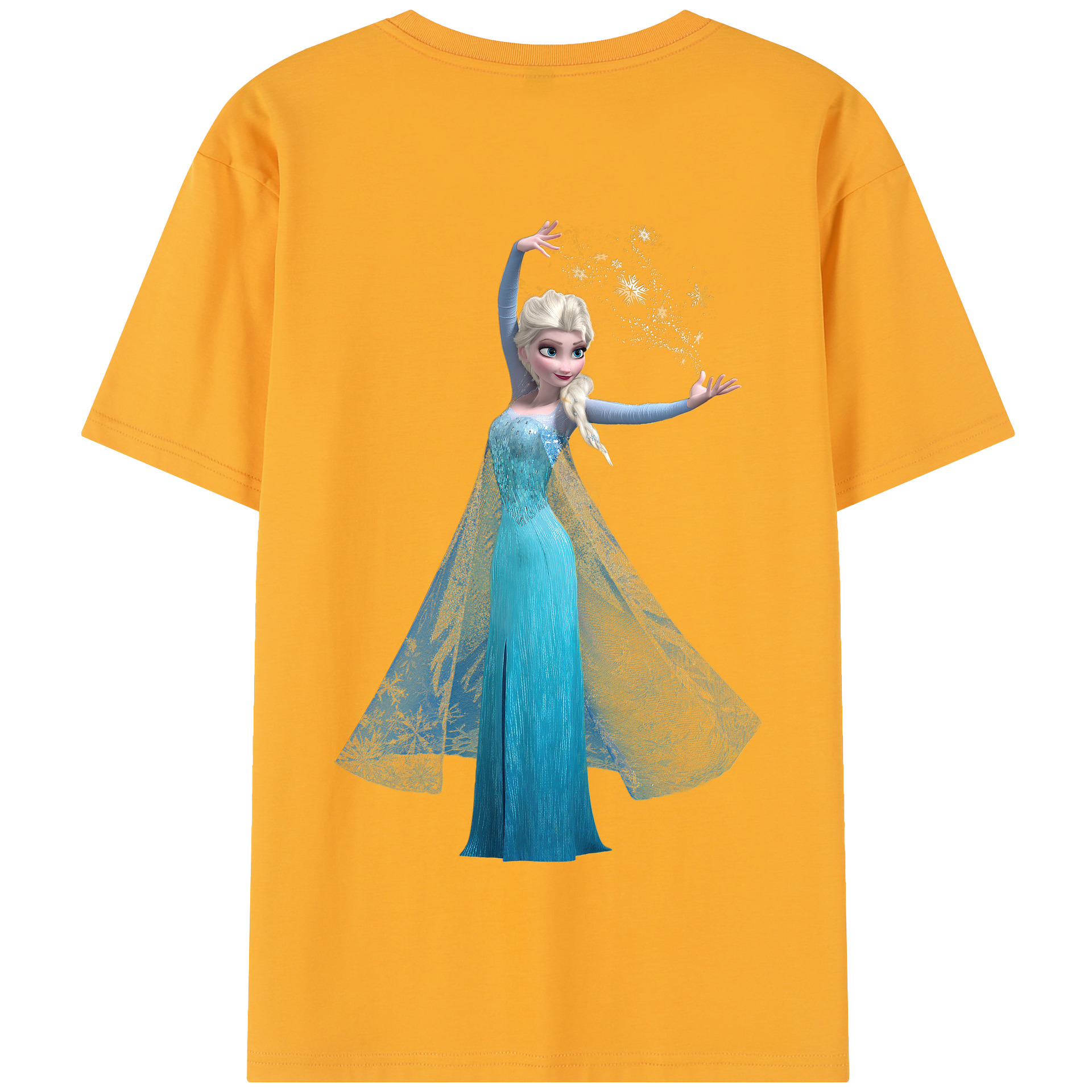 （画像用） アナと雪の女王 アンナ エルサ Frozen Anna Elsa 綿100％半袖Tシャツ（背面プリント）