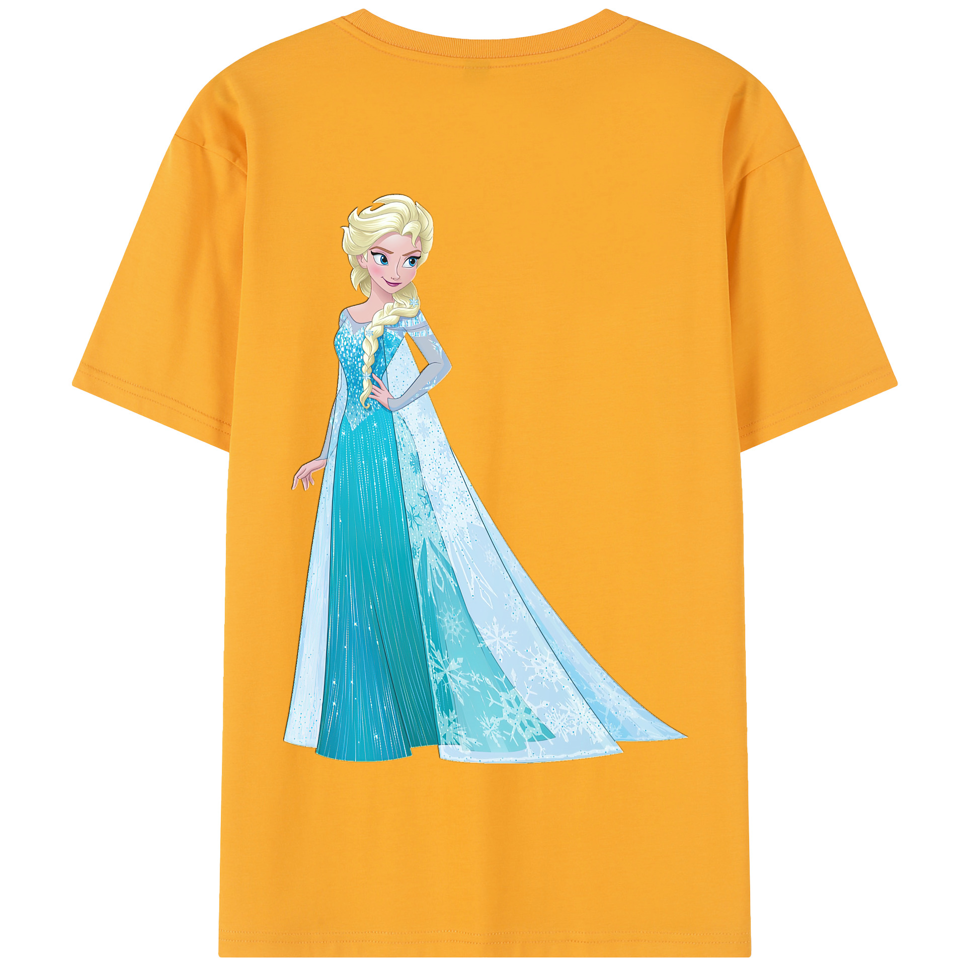 （画像用） アナと雪の女王 アンナ エルサ Frozen Anna Elsa 綿100％半袖Tシャツ（背面プリント）