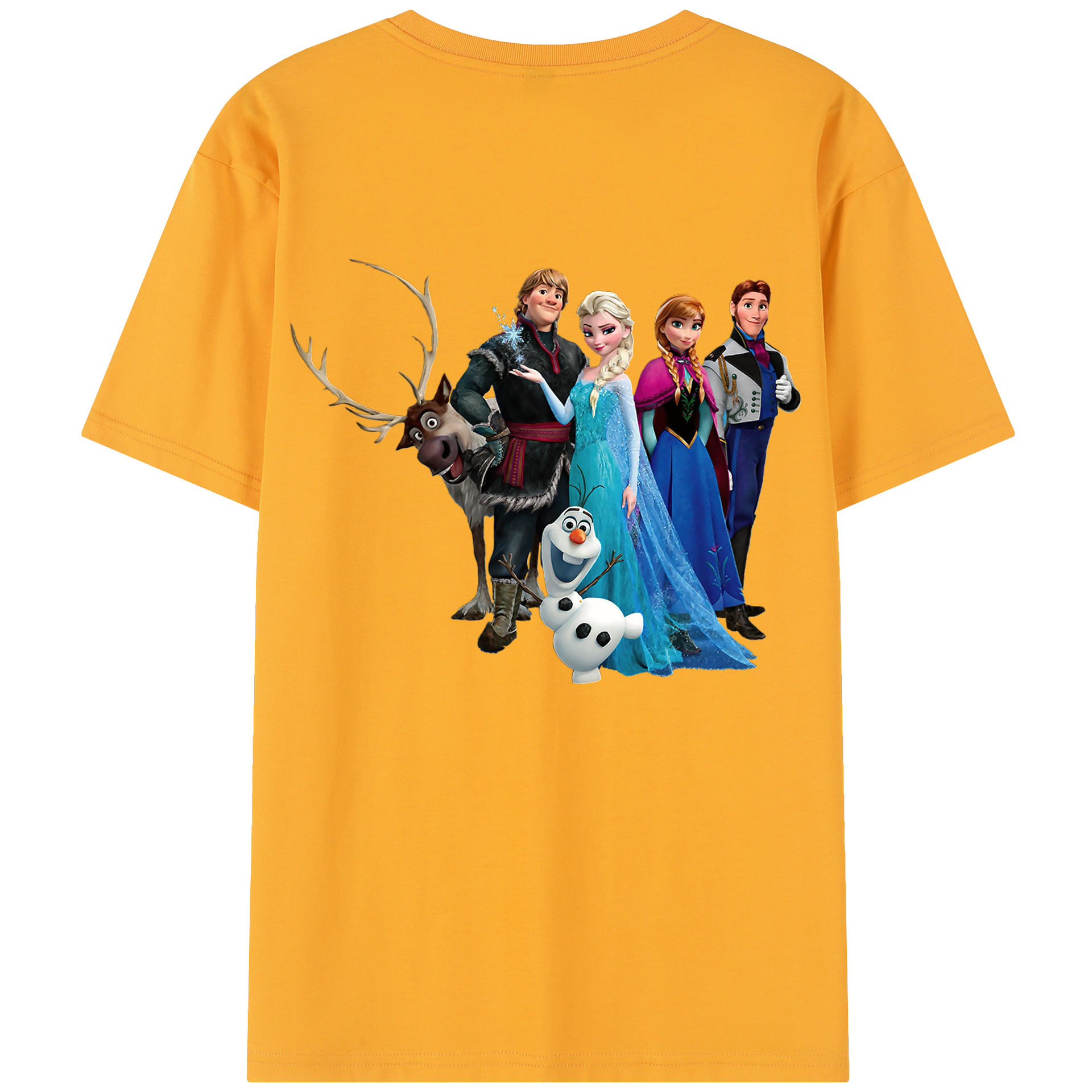（画像用） アナと雪の女王 アンナ エルサ Frozen Anna Elsa 綿100％半袖Tシャツ（背面プリント）