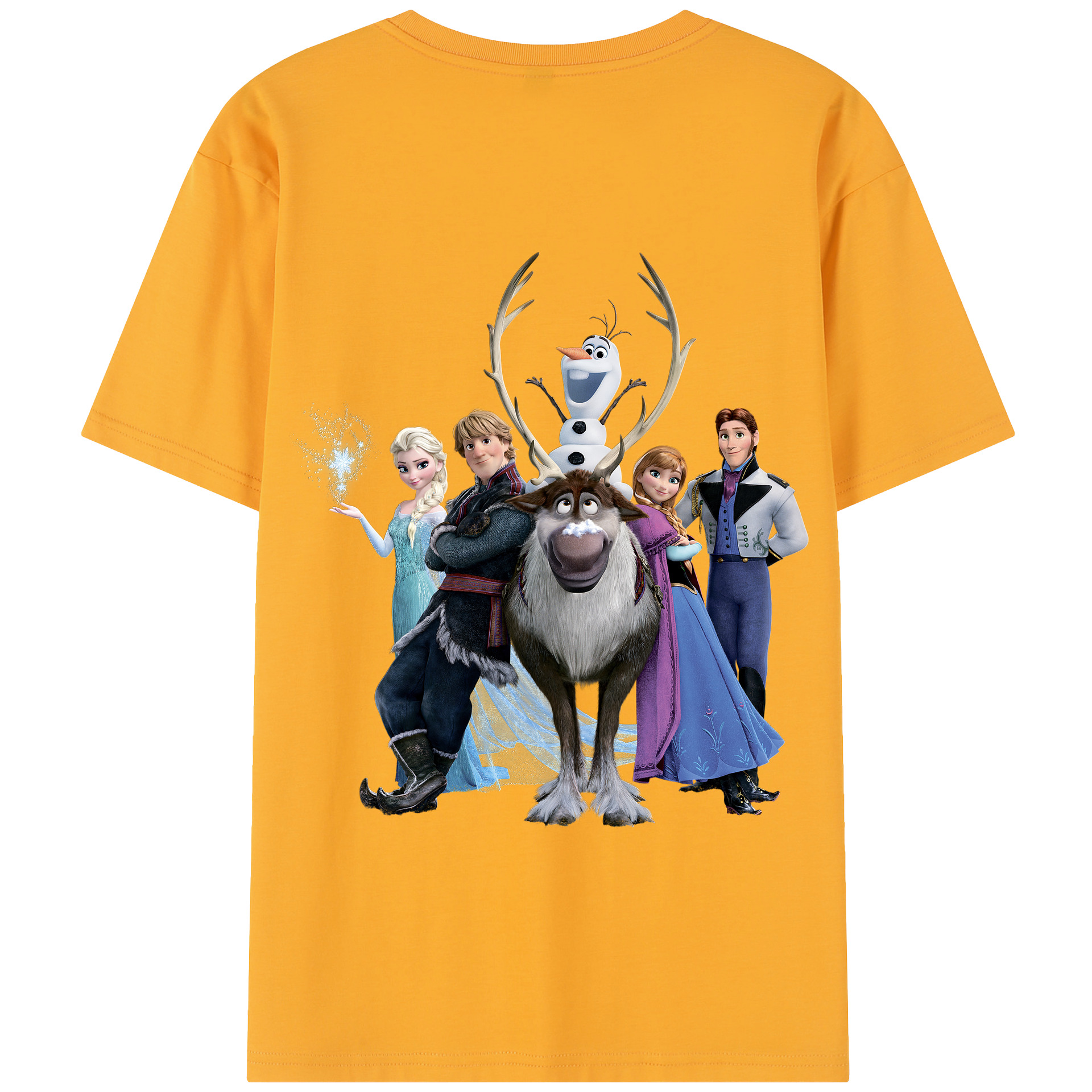 （画像用） アナと雪の女王 アンナ エルサ Frozen Anna Elsa 綿100％半袖Tシャツ（背面プリント）