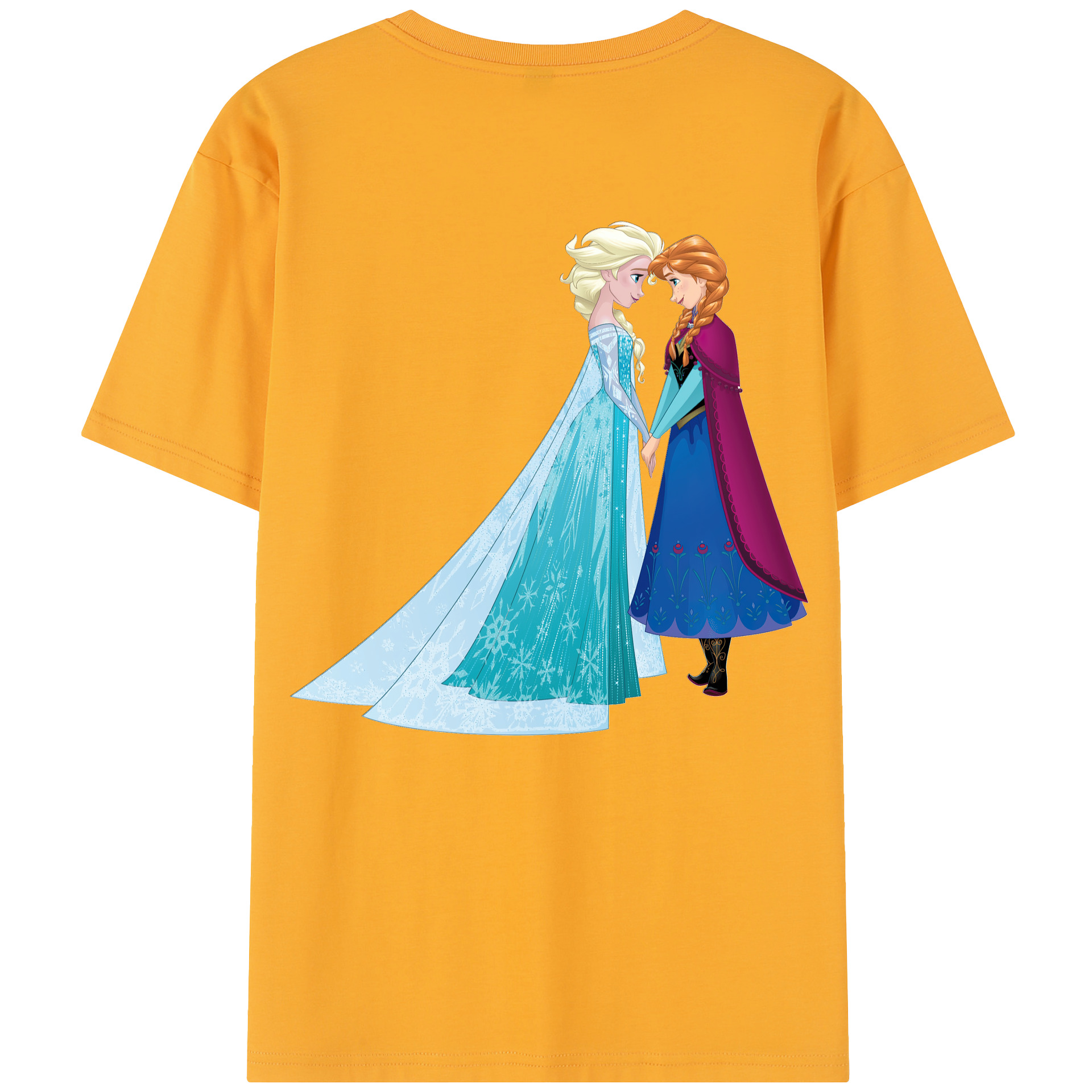 （画像用） アナと雪の女王 アンナ エルサ Frozen Anna Elsa 綿100％半袖Tシャツ（背面プリント）