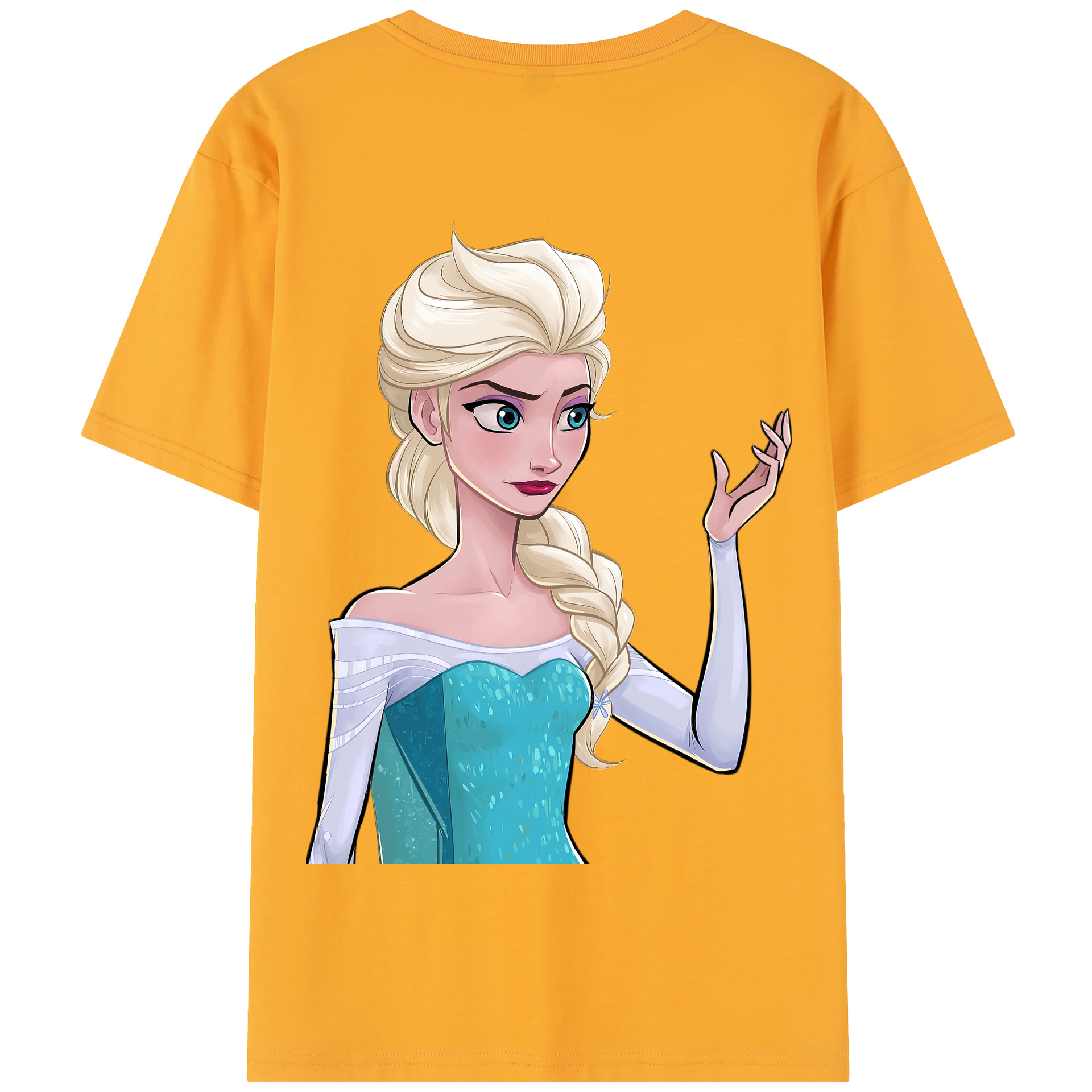 （画像用） アナと雪の女王 アンナ エルサ Frozen Anna Elsa 綿100％半袖Tシャツ（背面プリント）