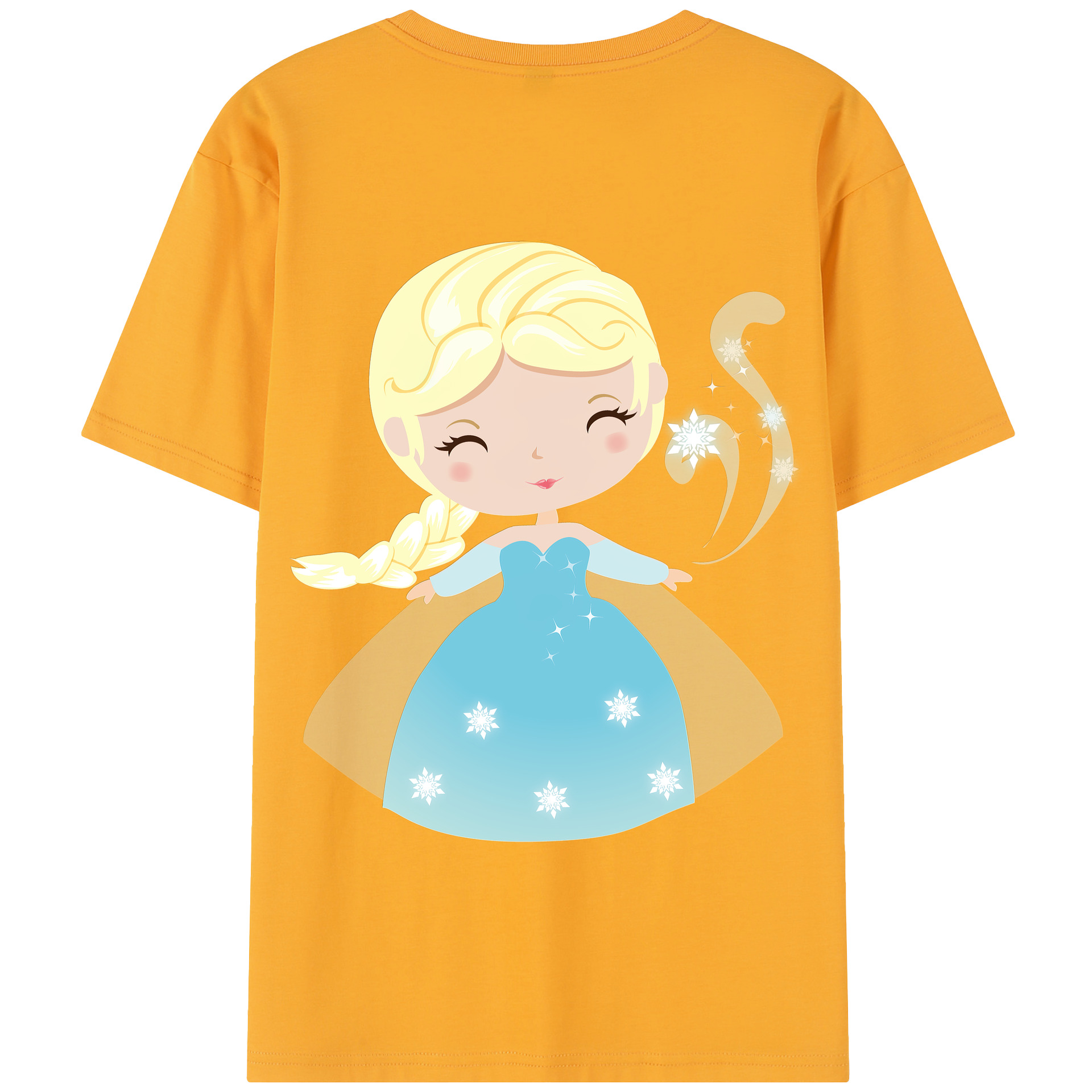 （画像用） アナと雪の女王 アンナ エルサ Frozen Anna Elsa 綿100％半袖Tシャツ（背面プリント）