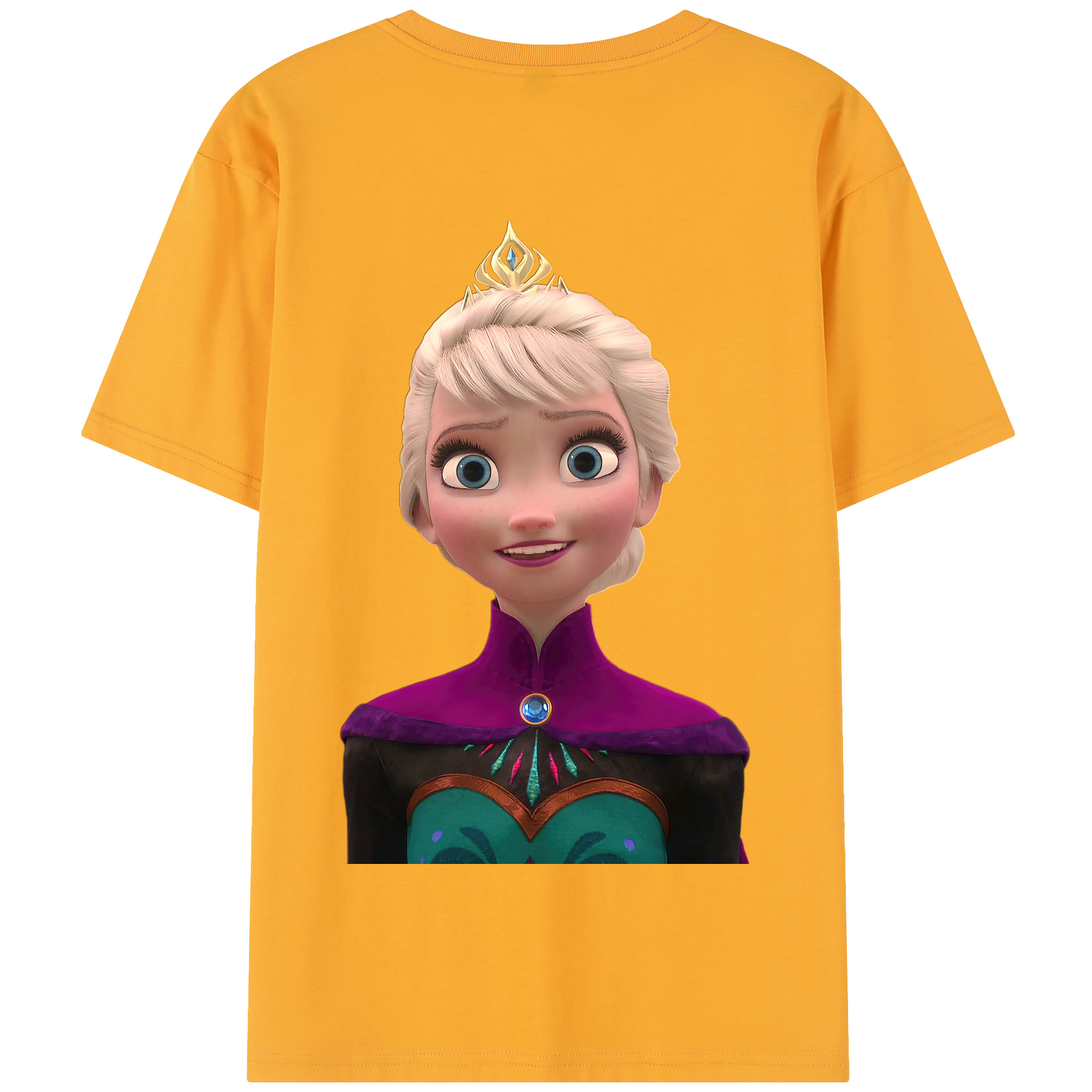 （画像用） アナと雪の女王 アンナ エルサ Frozen Anna Elsa 綿100％半袖Tシャツ（背面プリント）