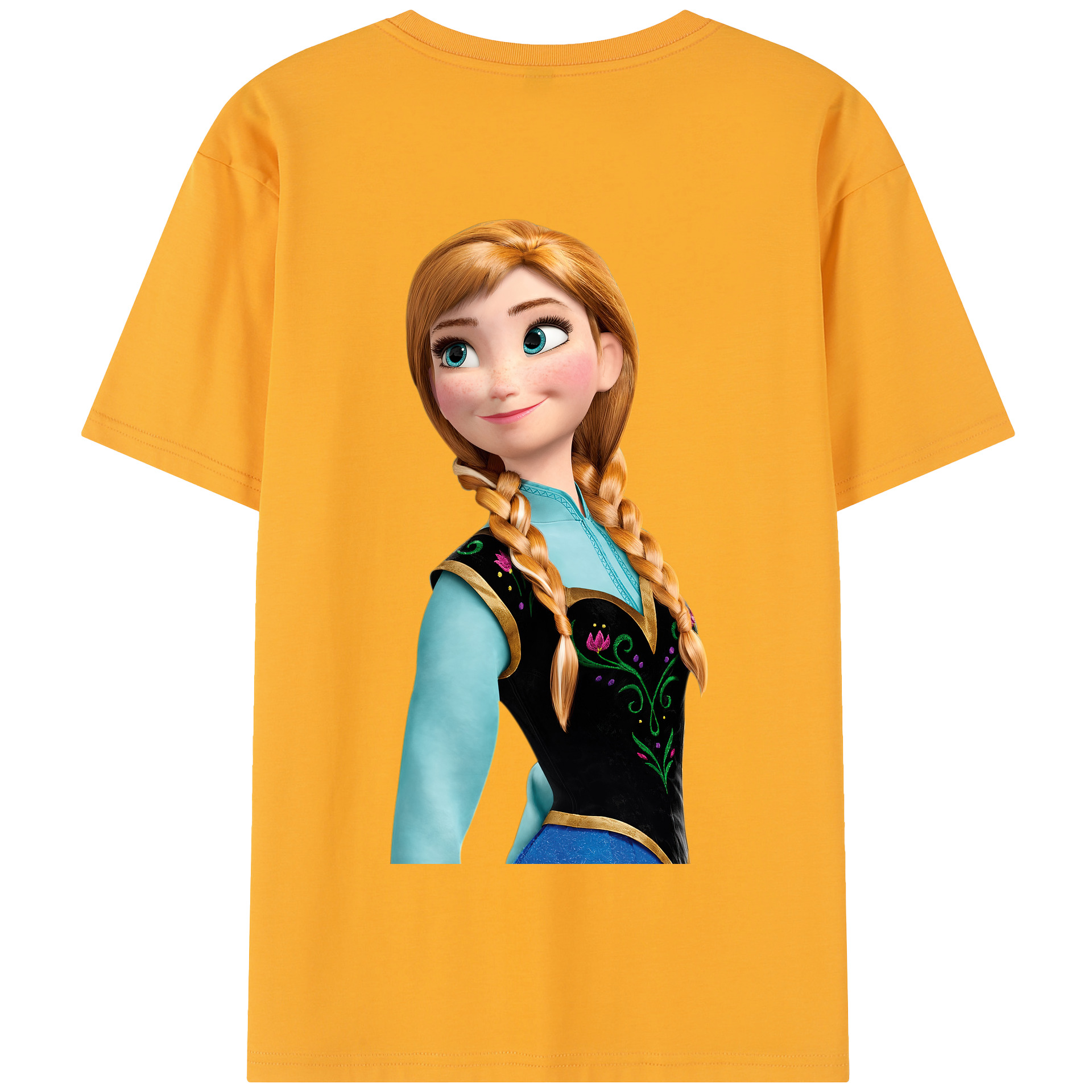 （画像用） アナと雪の女王 アンナ エルサ Frozen Anna Elsa 綿100％半袖Tシャツ（背面プリント）