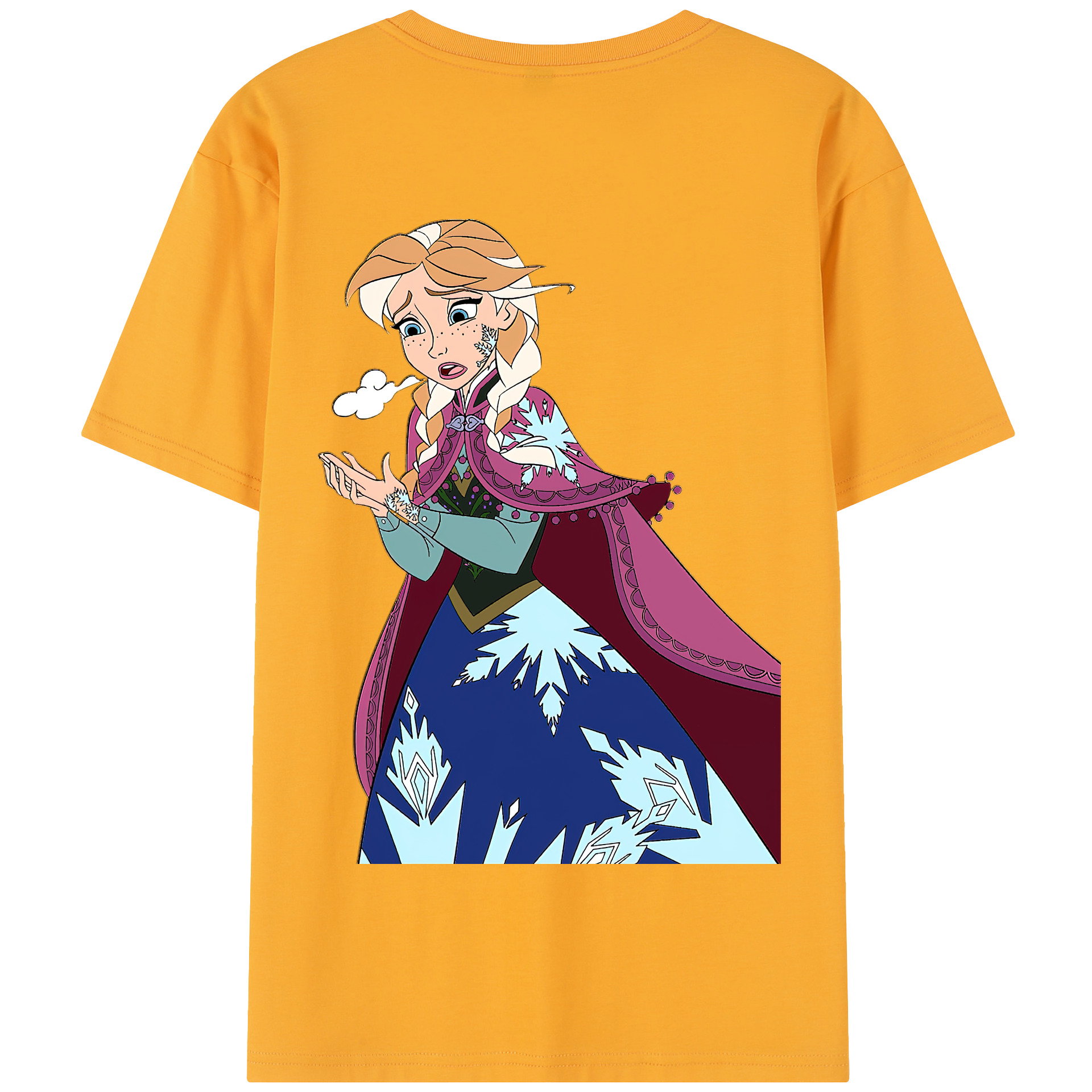 （画像用） アナと雪の女王 アンナ エルサ Frozen Anna Elsa 綿100％半袖Tシャツ（背面プリント）