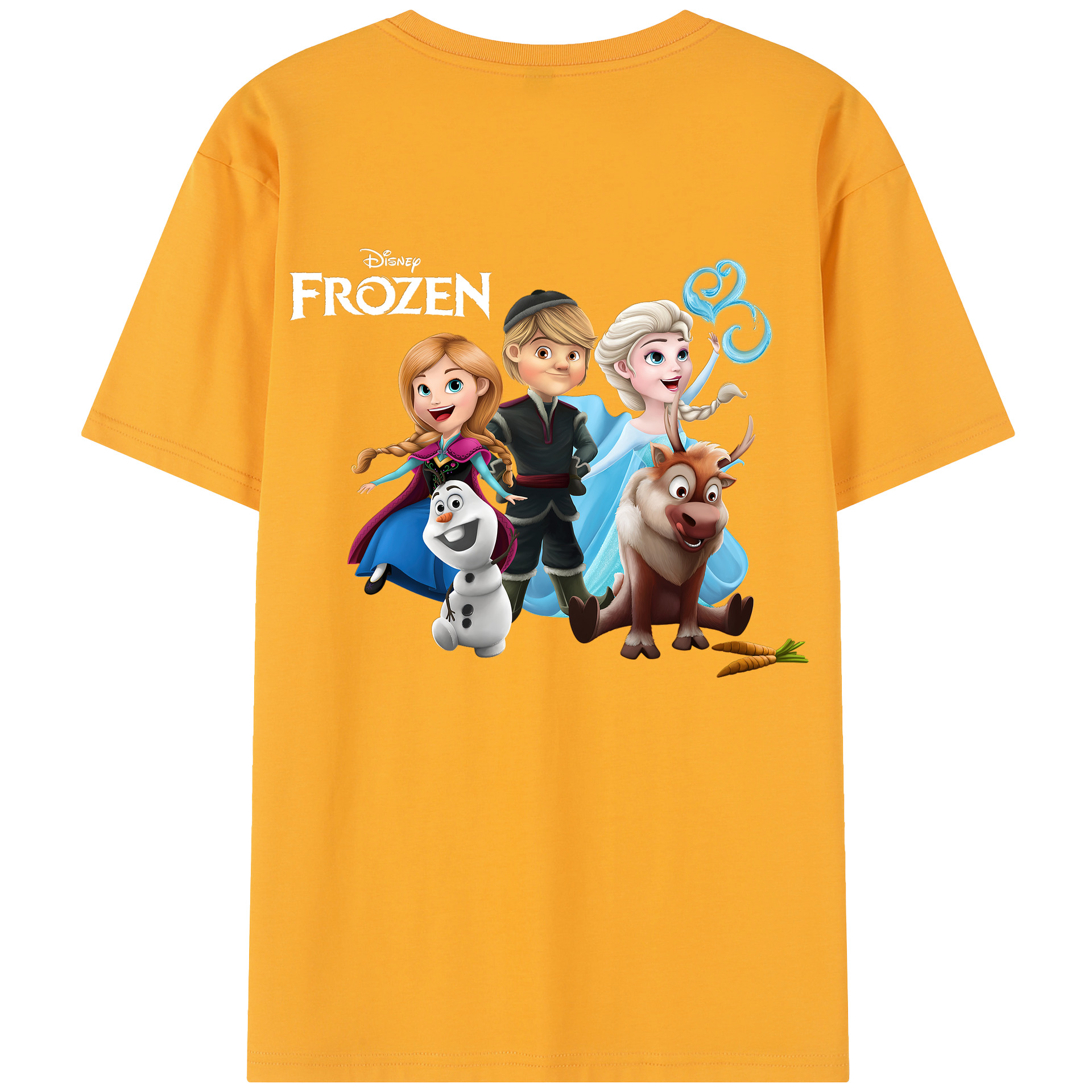（画像用） アナと雪の女王 アンナ エルサ Frozen Anna Elsa 綿100％半袖Tシャツ（背面プリント）