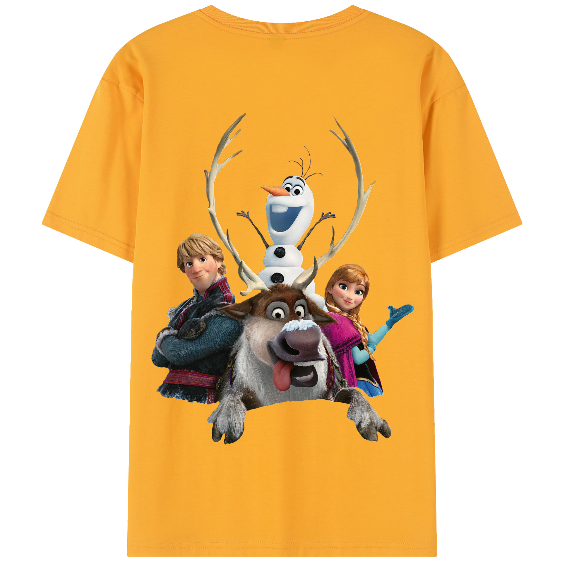 （画像用） アナと雪の女王 アンナ エルサ Frozen Anna Elsa 綿100％半袖Tシャツ（背面プリント）
