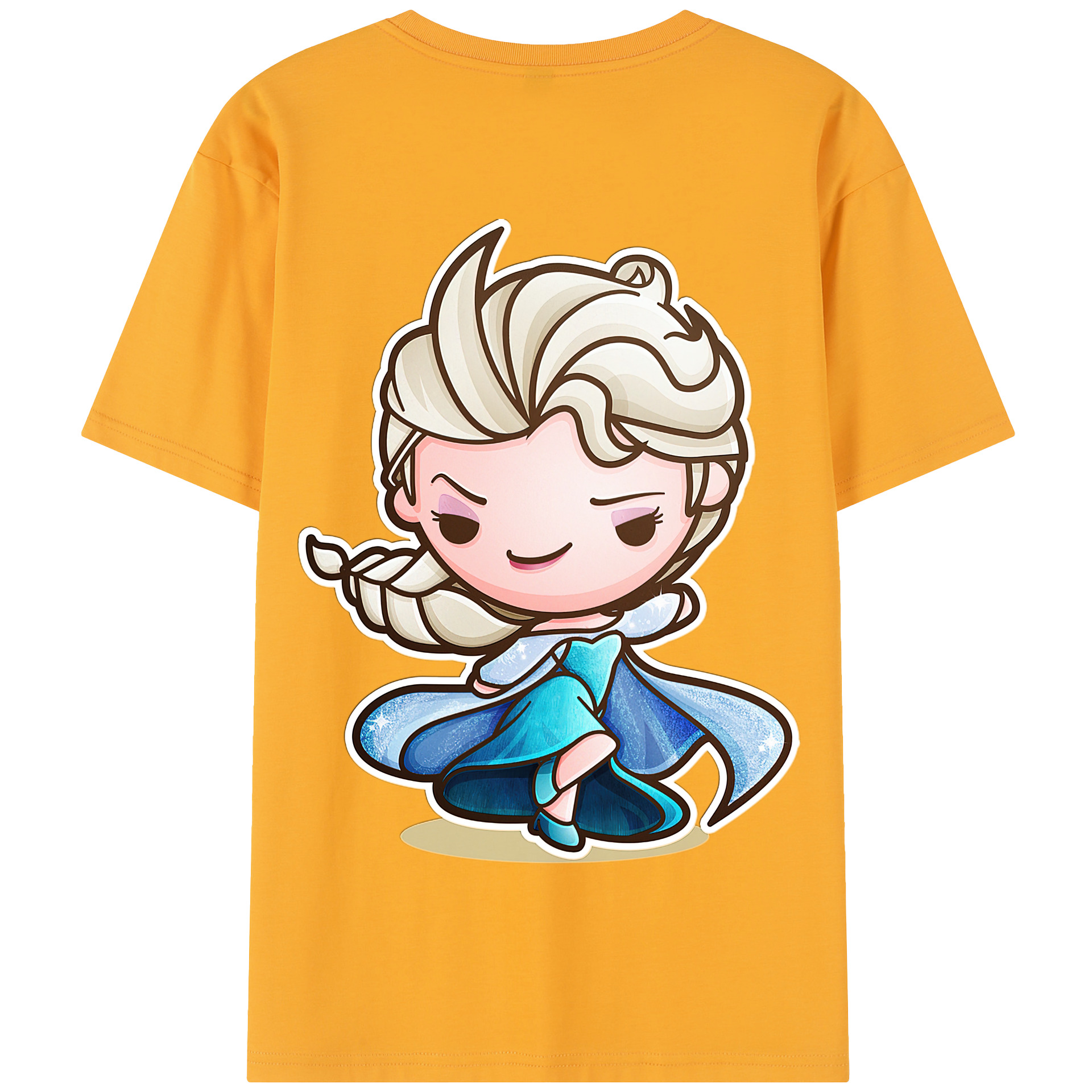 （画像用） アナと雪の女王 アンナ エルサ Frozen Anna Elsa 綿100％半袖Tシャツ（背面プリント）
