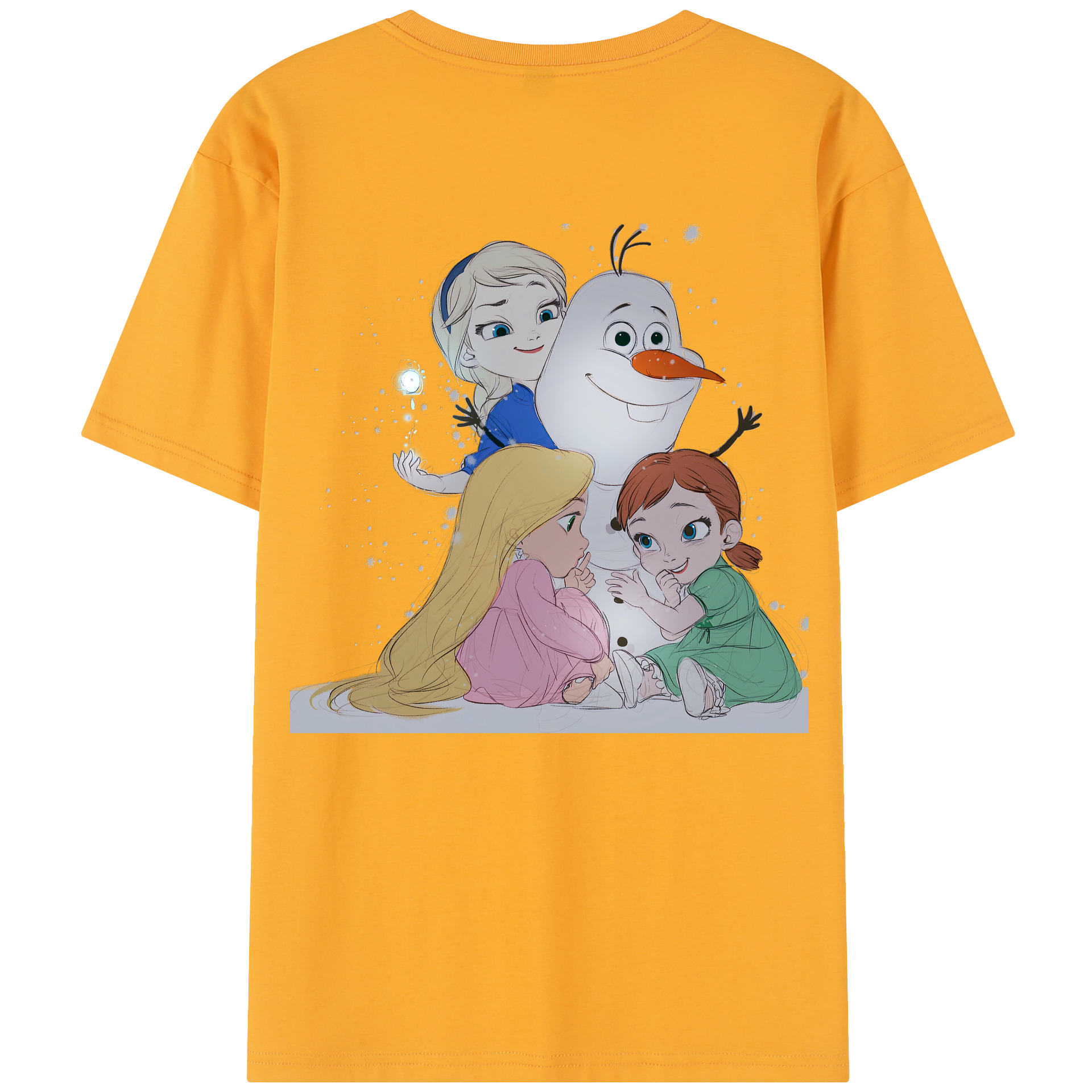 （画像用） アナと雪の女王 アンナ エルサ Frozen Anna Elsa 綿100％半袖Tシャツ（背面プリント）
