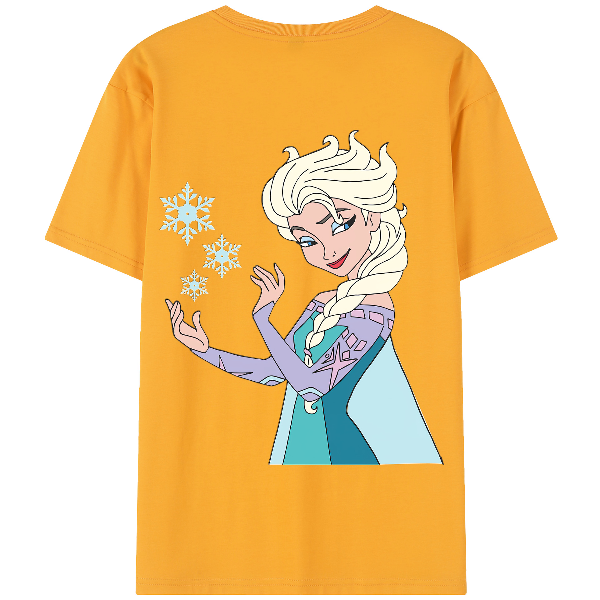 （画像用） アナと雪の女王 アンナ エルサ Frozen Anna Elsa 綿100％半袖Tシャツ（背面プリント）