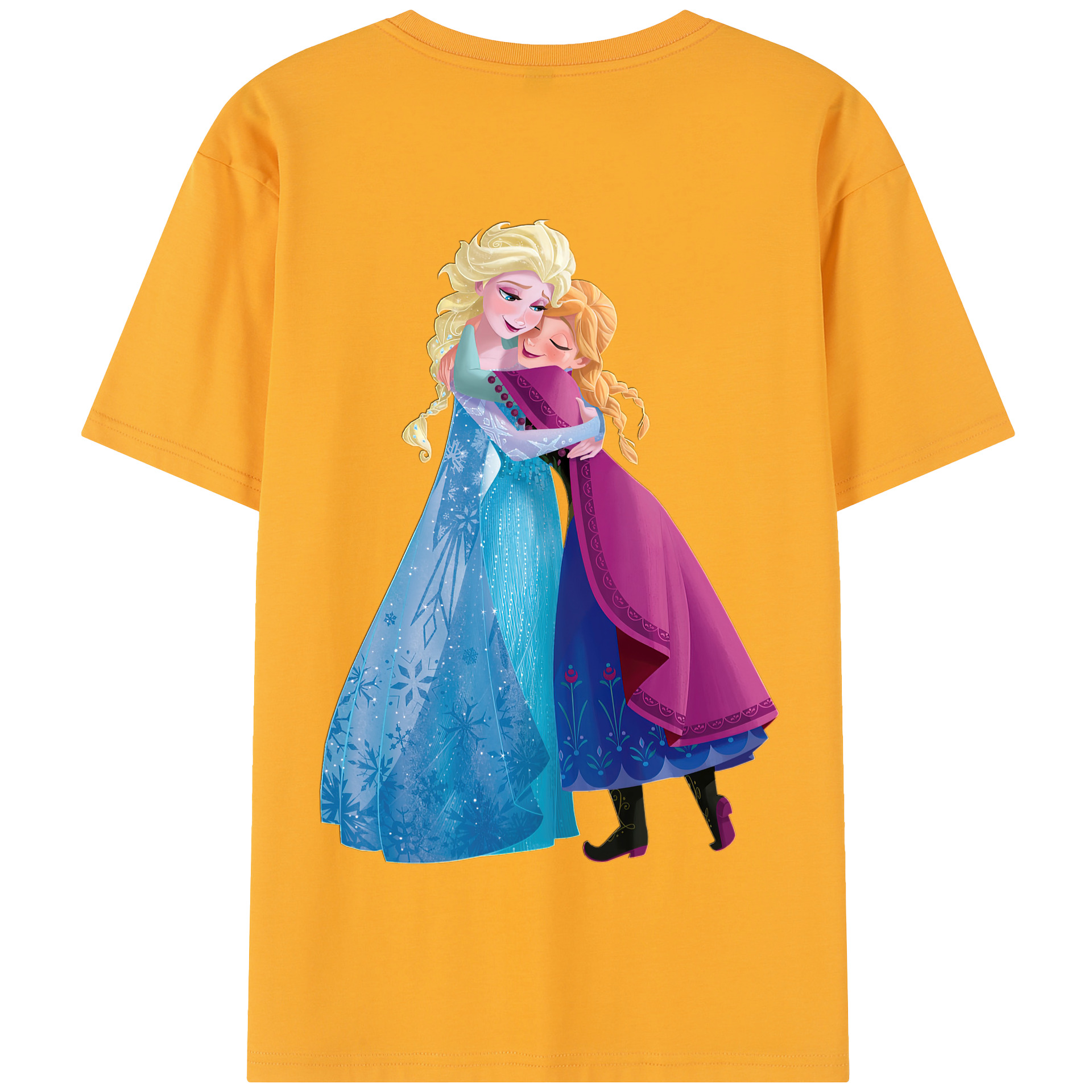 （画像用） アナと雪の女王 アンナ エルサ Frozen Anna Elsa 綿100％半袖Tシャツ（背面プリント）
