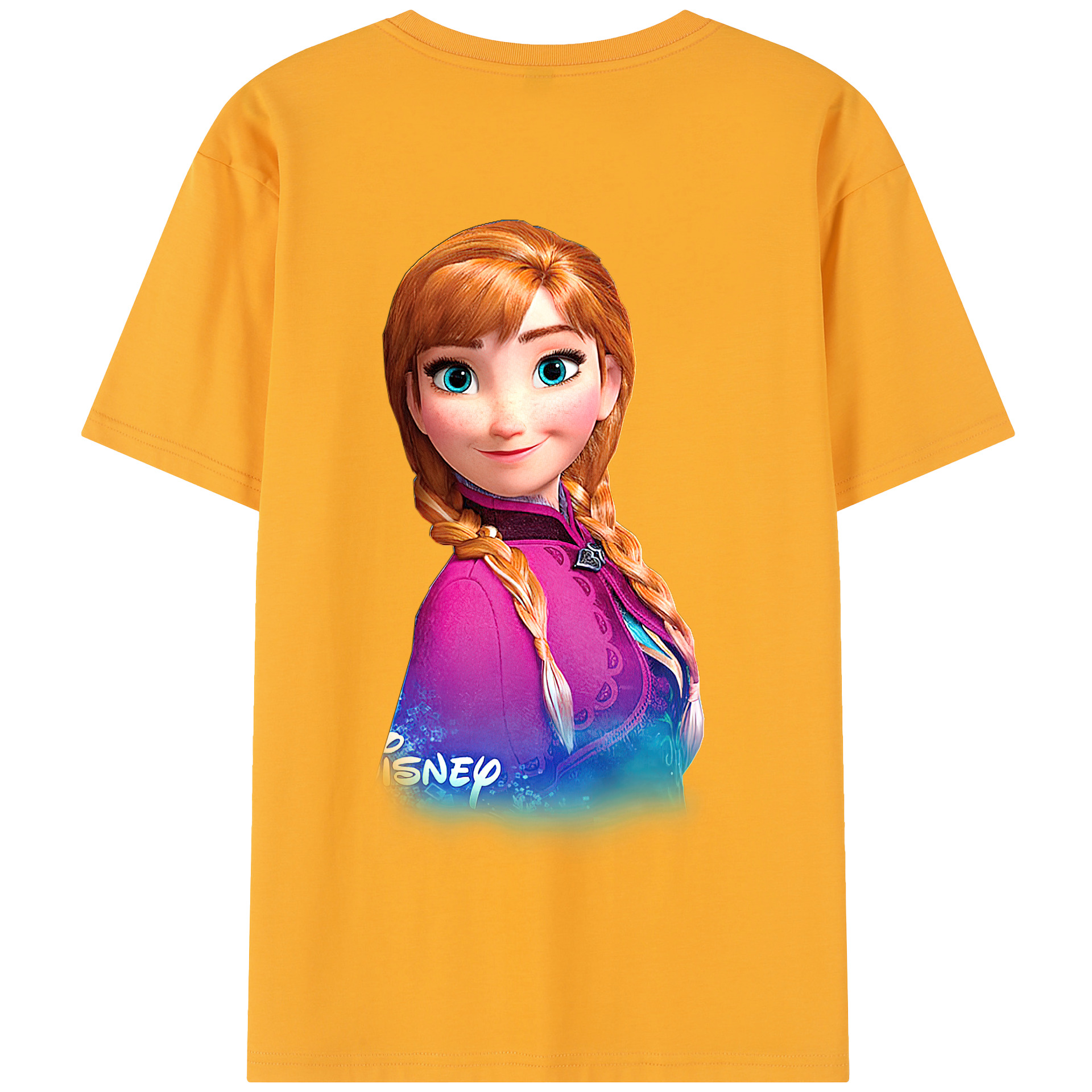 （画像用） アナと雪の女王 アンナ エルサ Frozen Anna Elsa 綿100％半袖Tシャツ（背面プリント）
