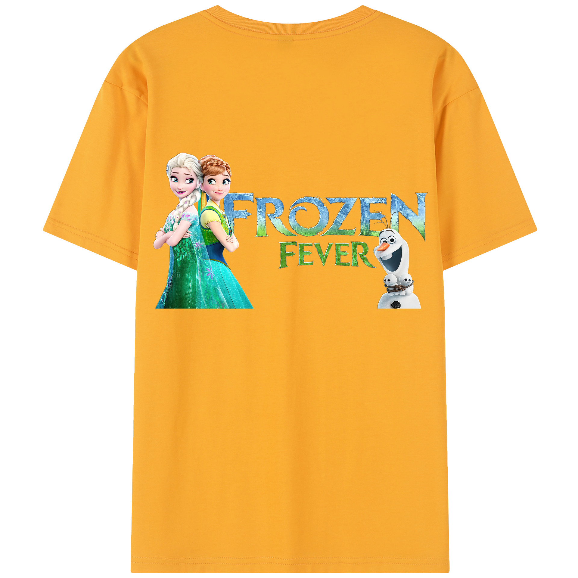 （画像用） アナと雪の女王 アンナ エルサ Frozen Anna Elsa 綿100％半袖Tシャツ（背面プリント）