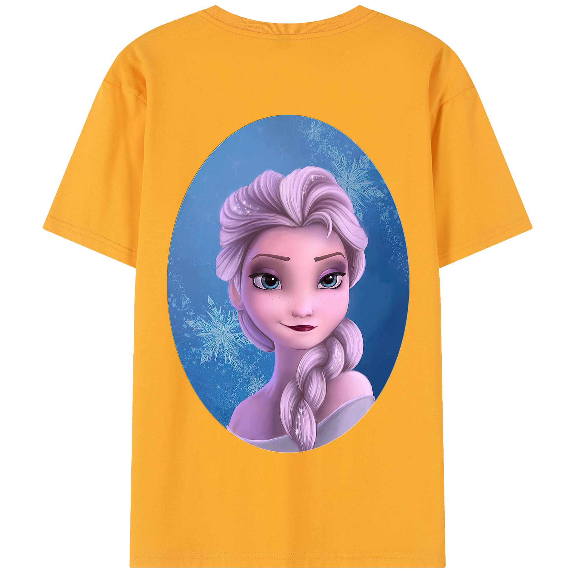 （画像用） アナと雪の女王 アンナ エルサ Frozen Anna Elsa 綿100％半袖Tシャツ（背面プリント）