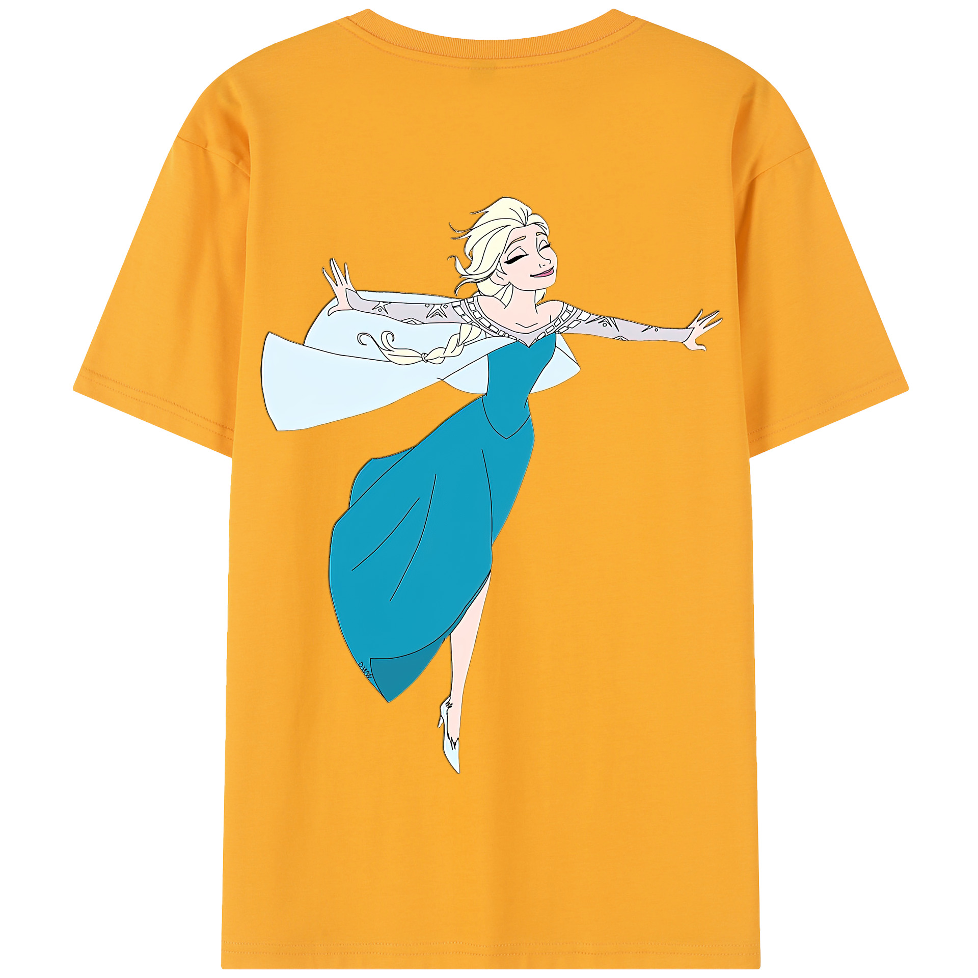 （画像用） アナと雪の女王 アンナ エルサ Frozen Anna Elsa 綿100％半袖Tシャツ（背面プリント）