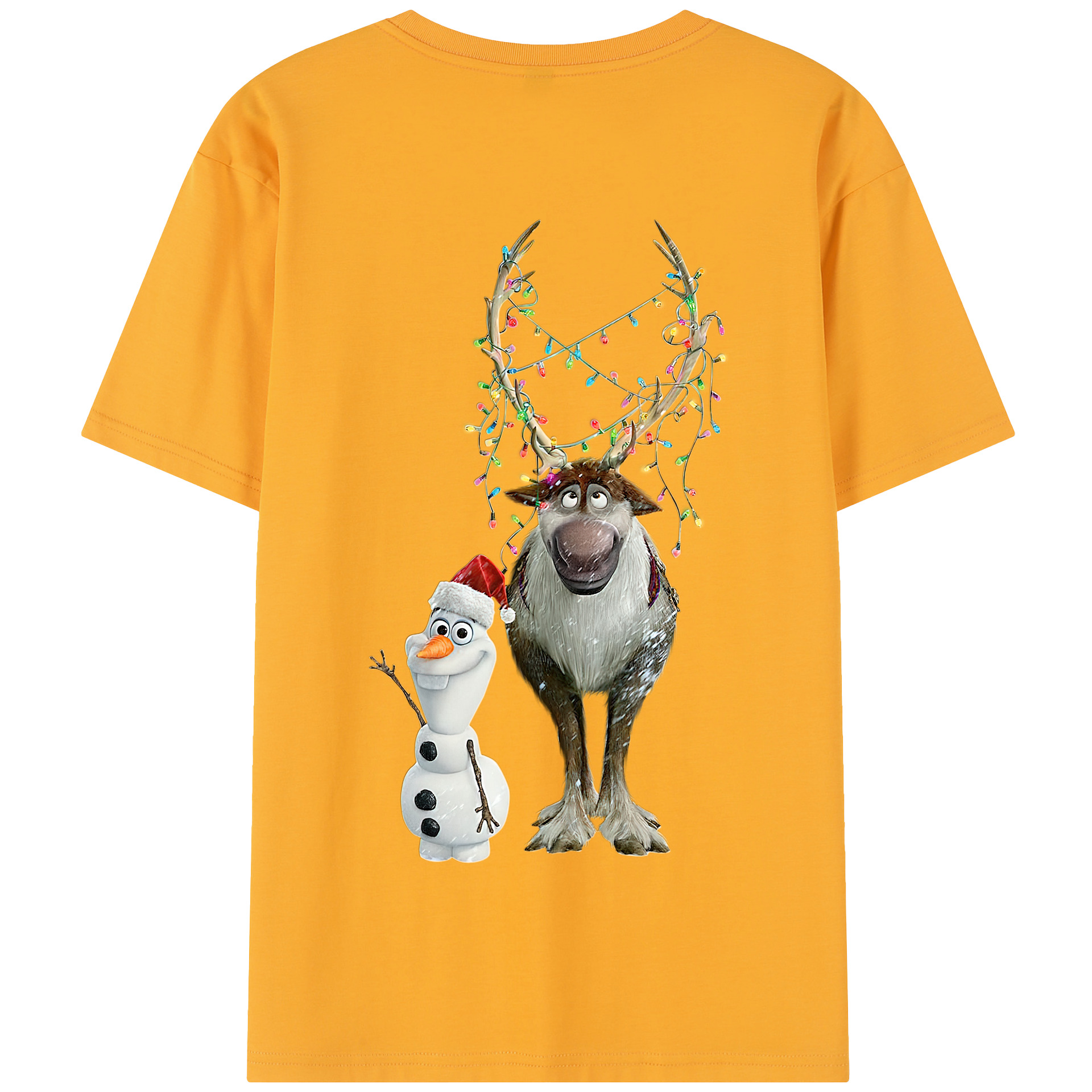 （画像用） アナと雪の女王 アンナ エルサ Frozen Anna Elsa 綿100％半袖Tシャツ（背面プリント）