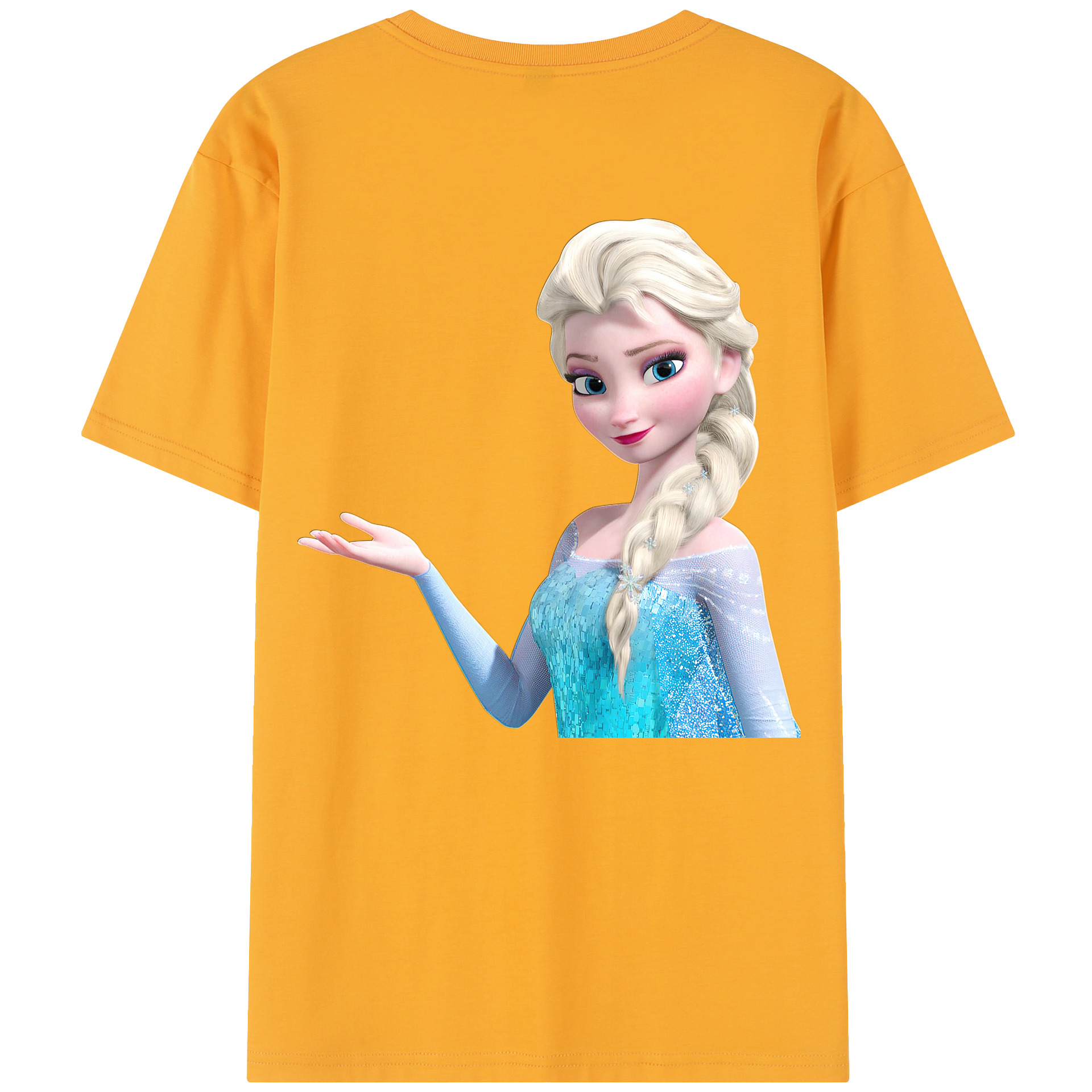 （画像用） アナと雪の女王 アンナ エルサ Frozen Anna Elsa 綿100％半袖Tシャツ（背面プリント）