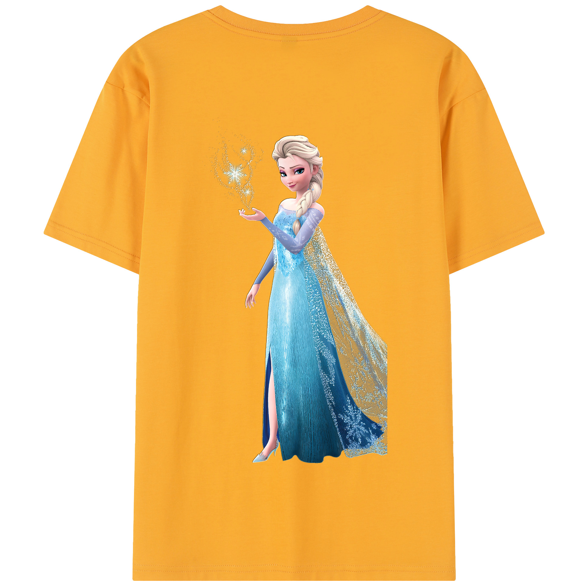 （画像用） アナと雪の女王 アンナ エルサ Frozen Anna Elsa 綿100％半袖Tシャツ（背面プリント）